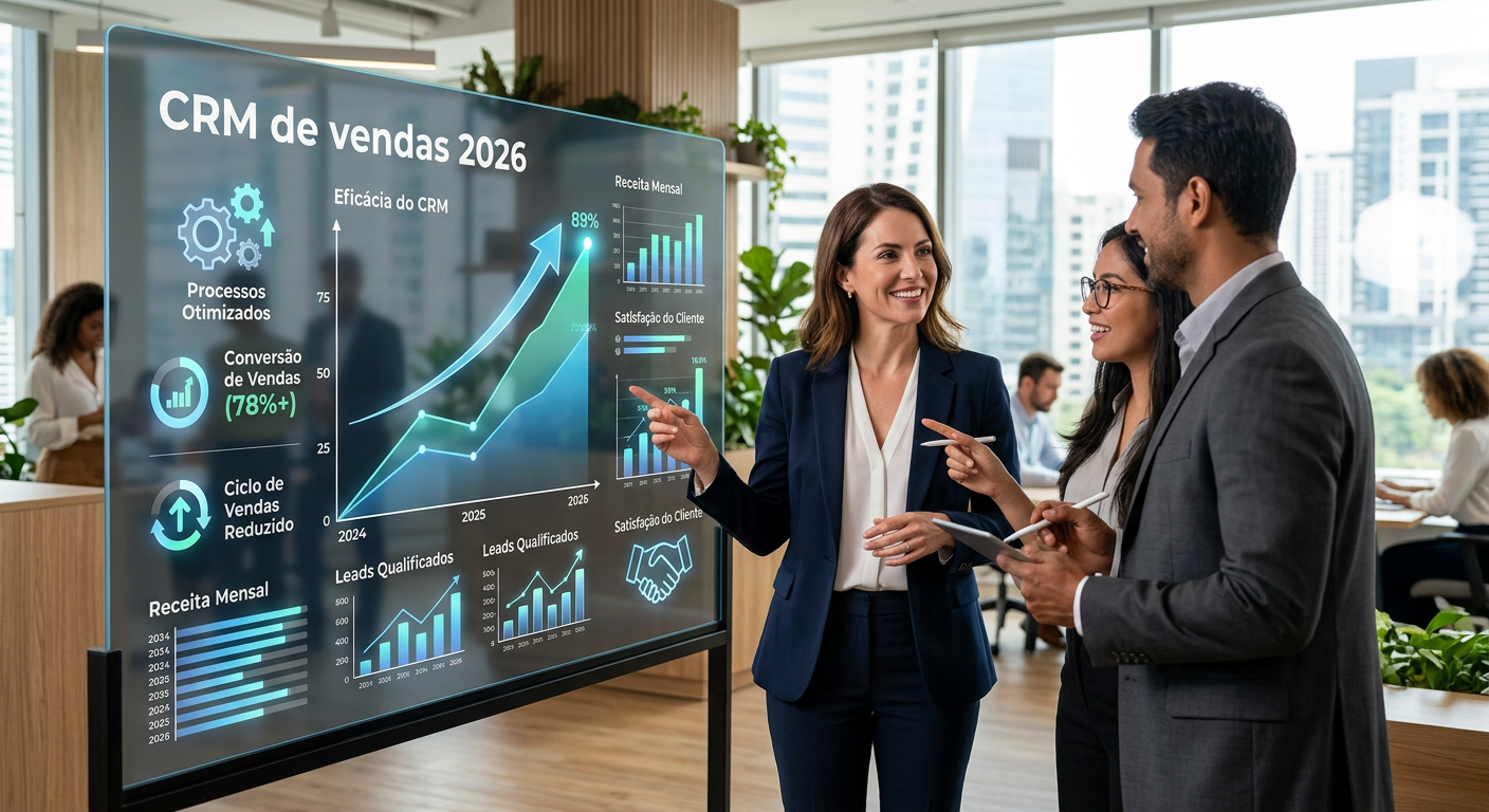 Gráfico mostrando a eficácia do CRM de vendas em 2026