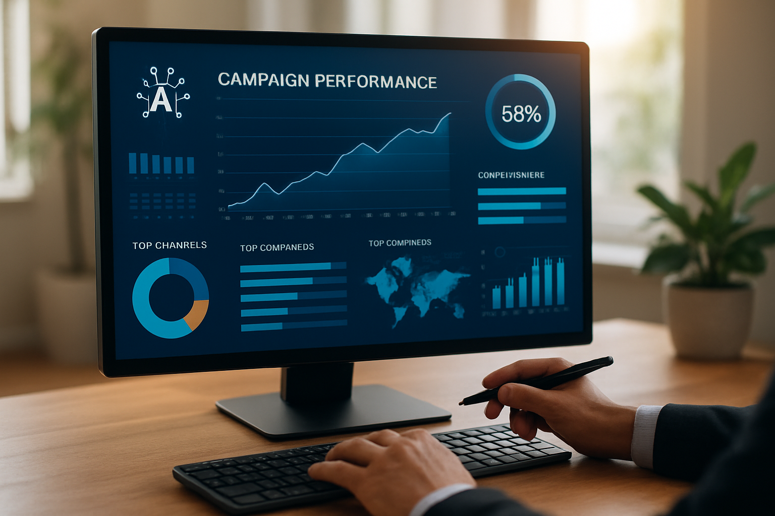 painel de dashboards com resultados de ia para análise de campanhas 2026