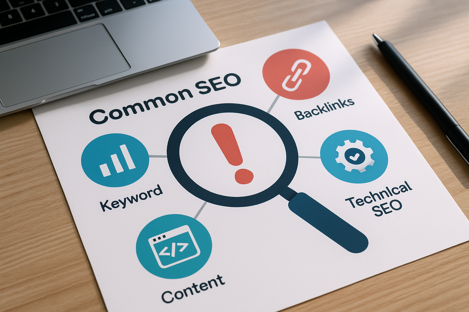 Gráfico ilustrativo sobre erros de SEO mais comuns em 2026
