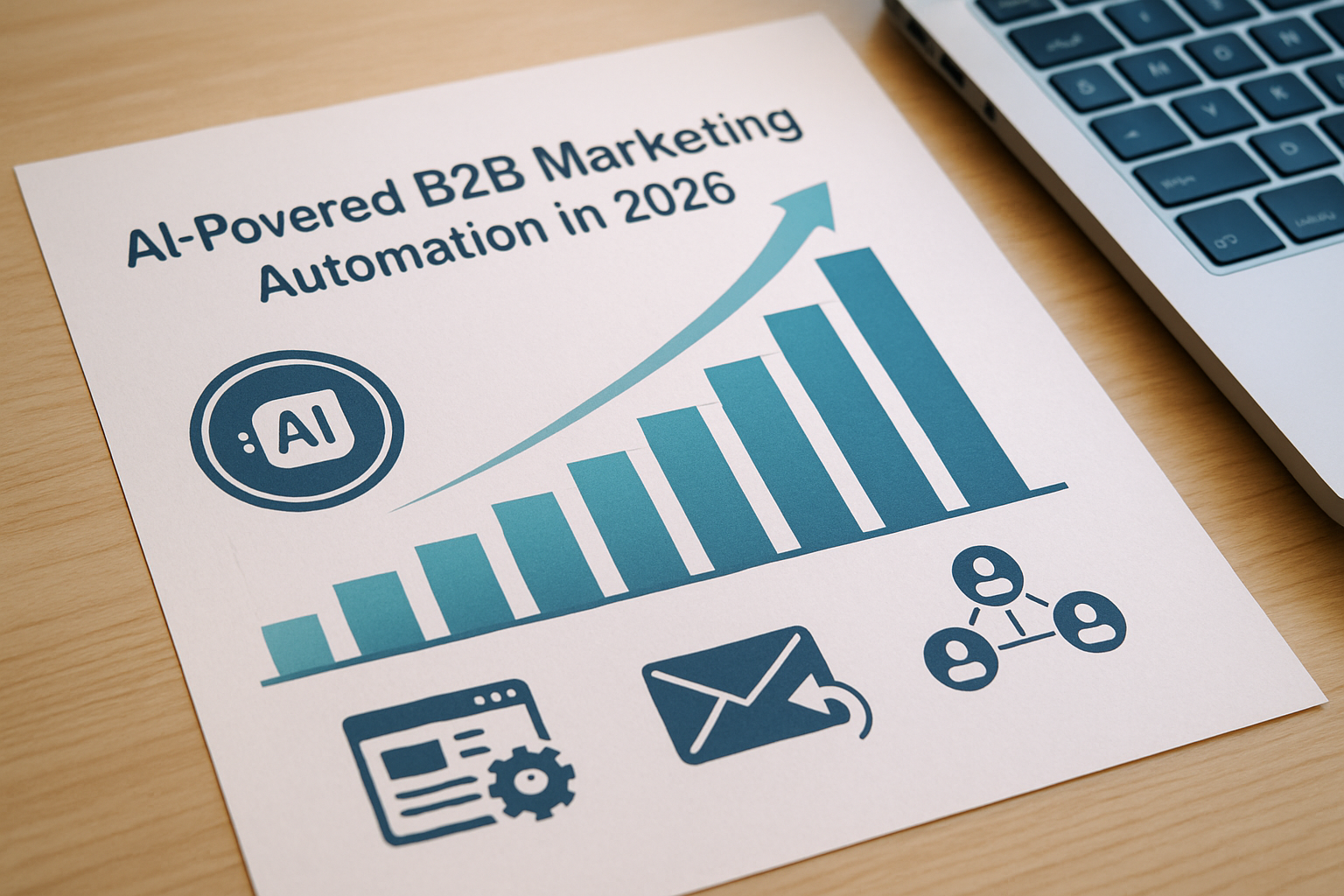 Gráfico sobre automação de marketing B2B com IA em 2026