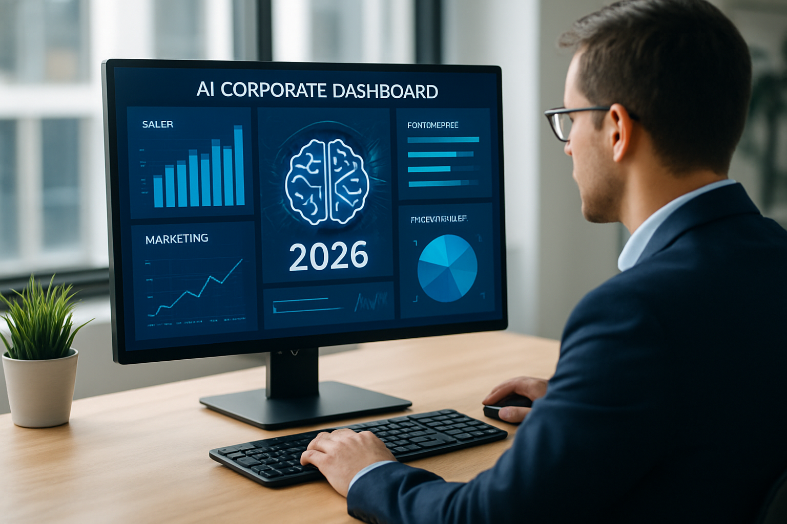 dashboard estratégico de IA corporativa para vendas e marketing 2026