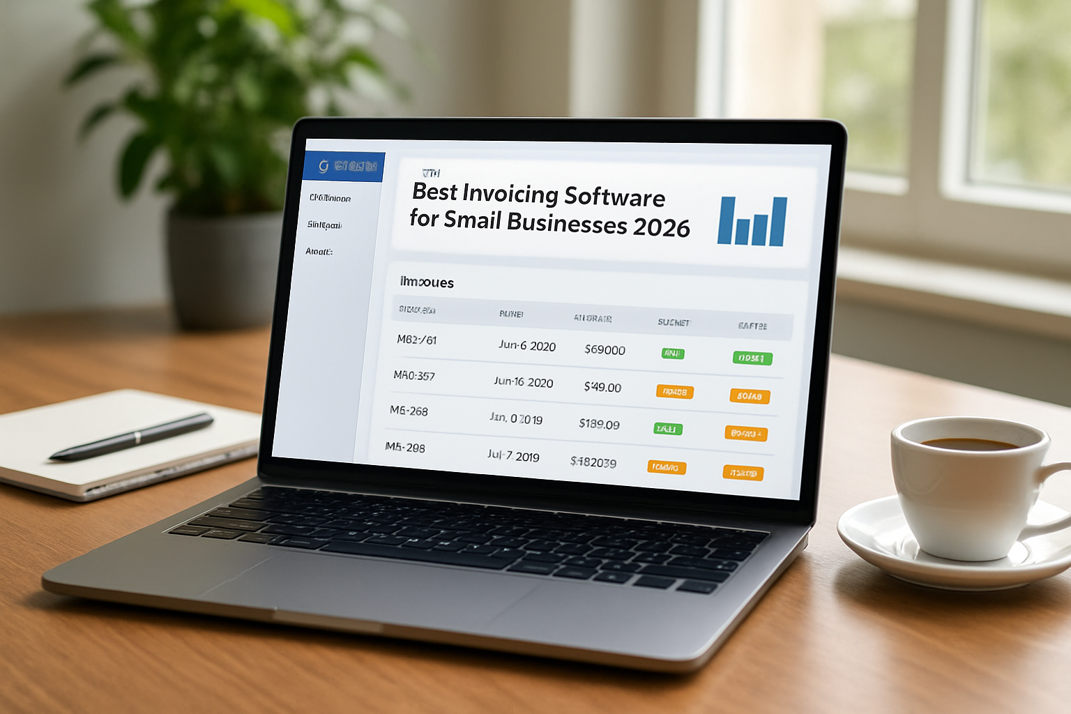 dashboard showing best invoicing software for small businesses 2026 with invoices and payment status