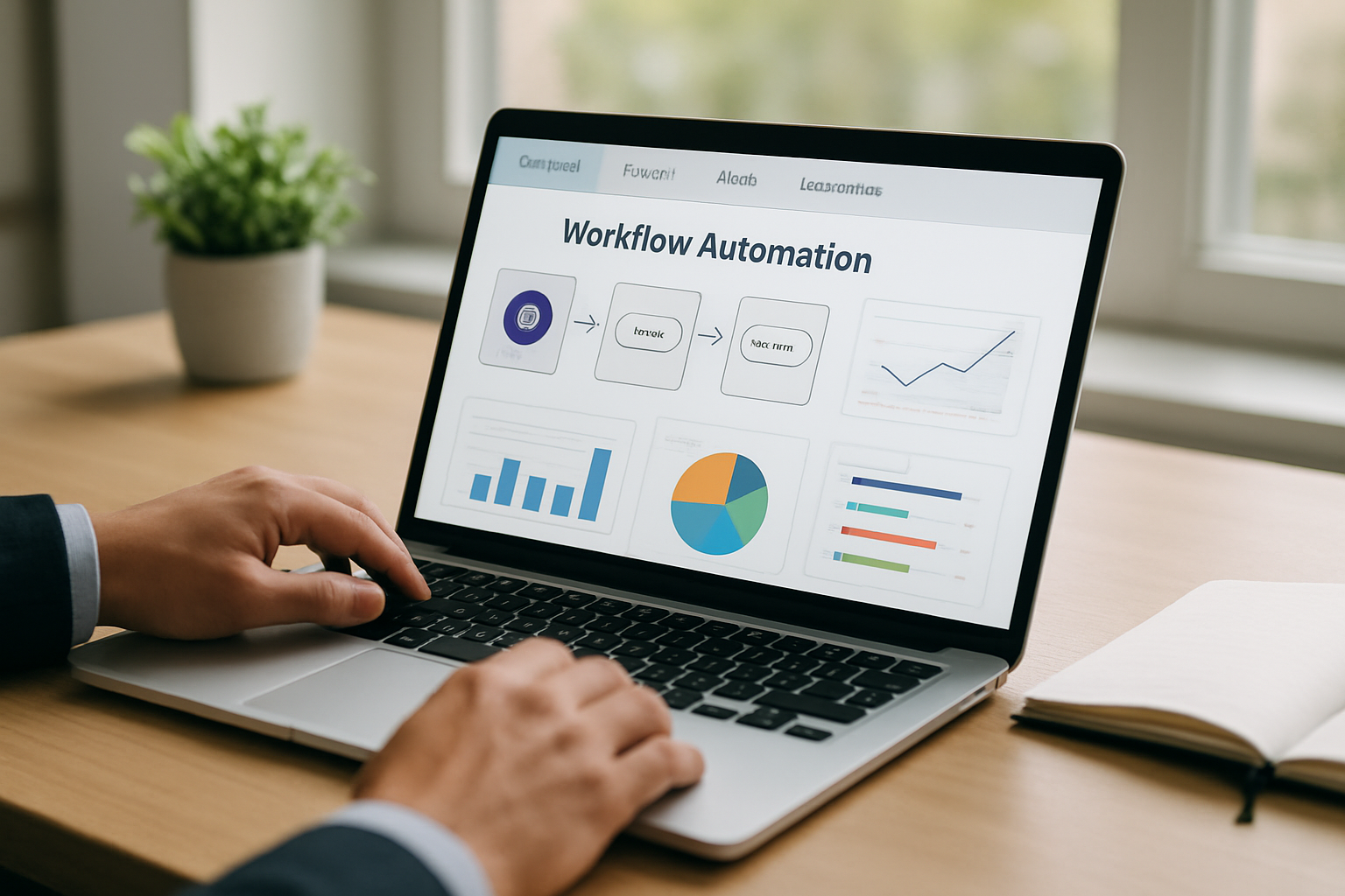 Dashboard view showing workflow automation in all-in-one systems for small business management