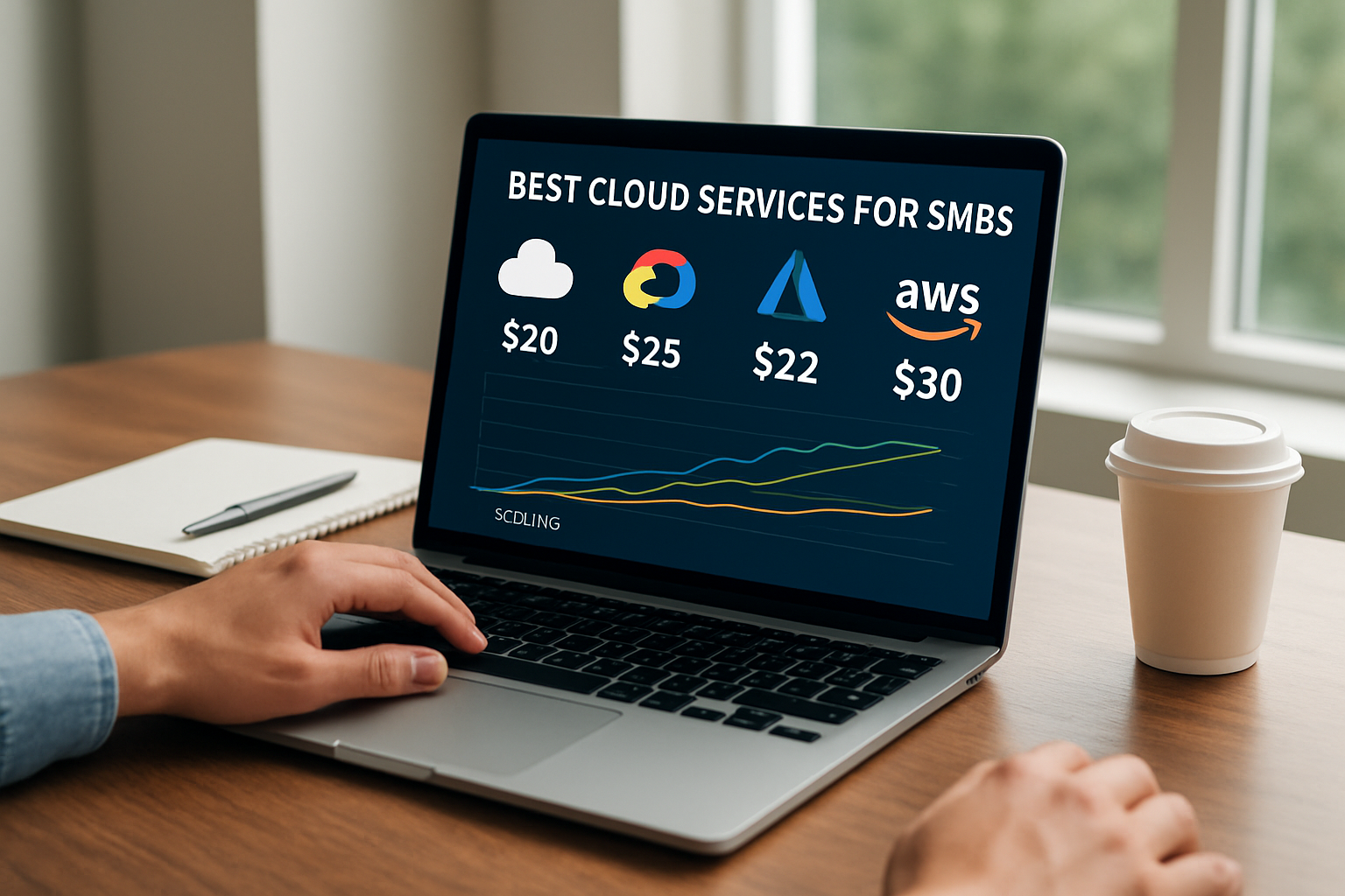 dashboard showing best cloud services for SMBs with cost and scaling metrics