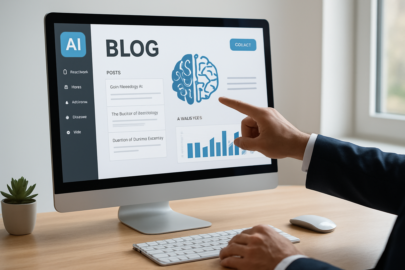 painel administrativo de plataforma para criar blog automatico com IA