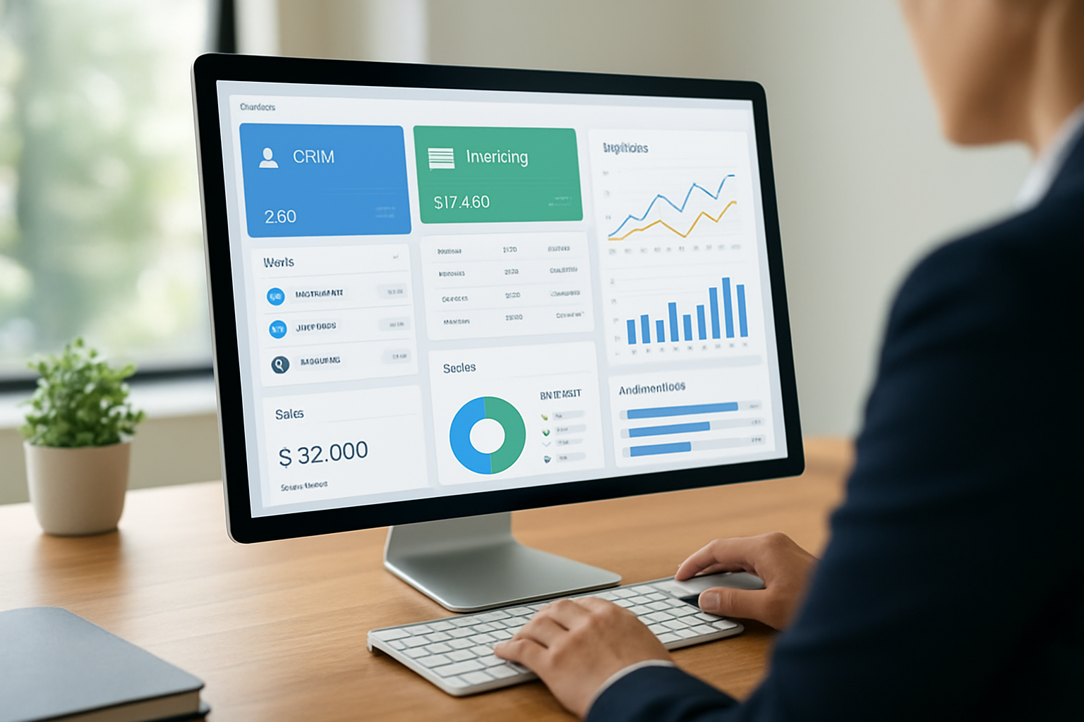 Dashboard view of an all-in-one business platform showing CRM, invoicing, and analytics for SMEs in 2026