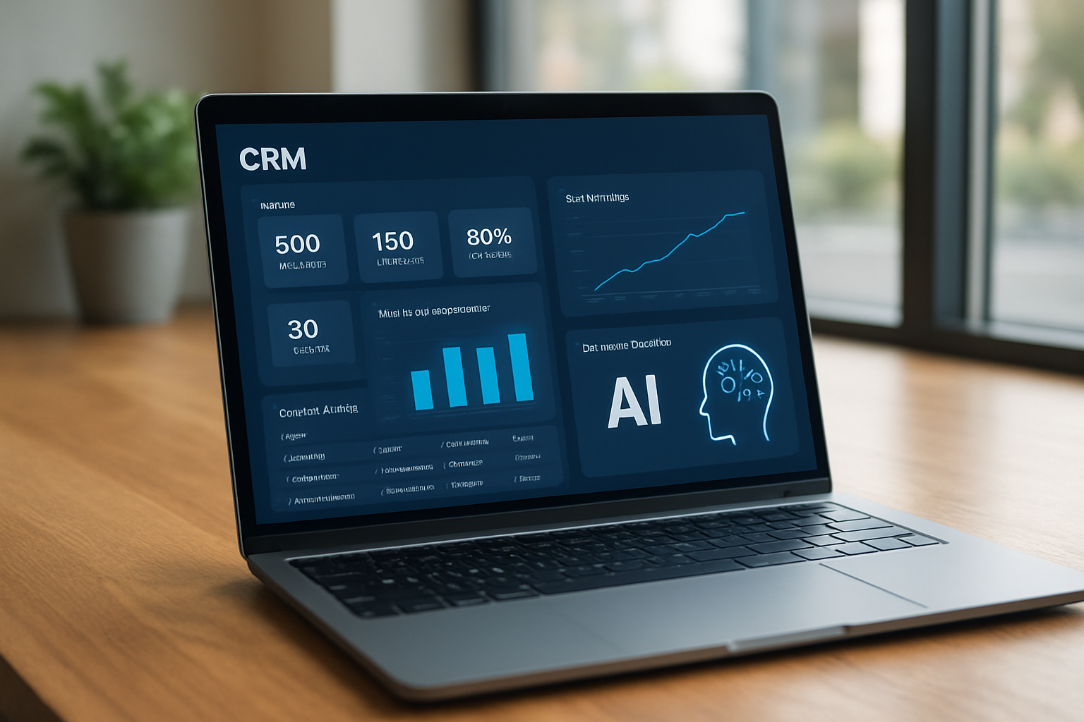 Painel dashboard com métricas de CRM mostrando follow up automatizado e IA para fazer follow up