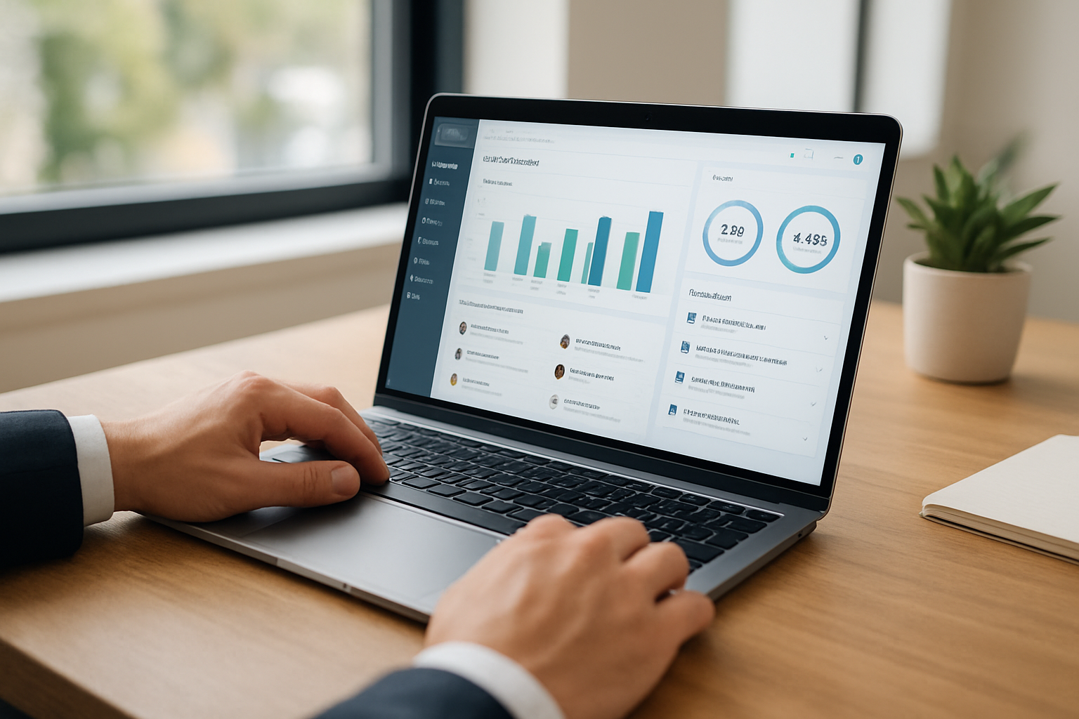 Dashboard de vendas de um CRM para médias empresas com integração de conversas e automações