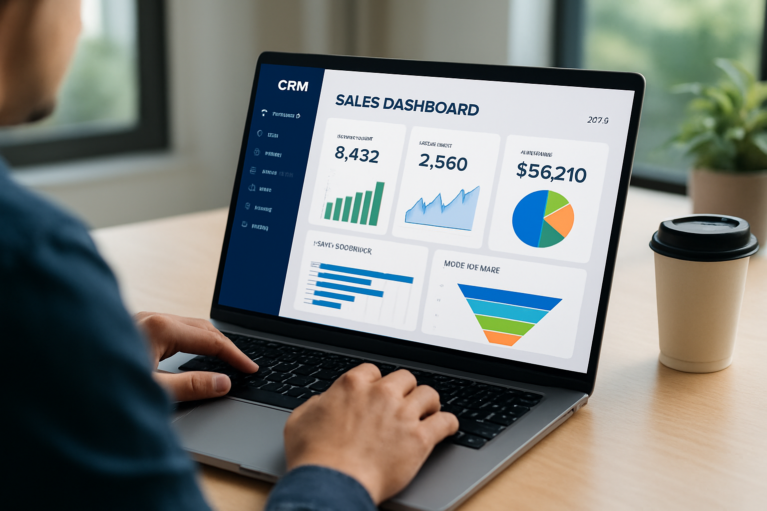 Dashboard de vendas com métricas e integração CRM mostrando software de vendas crm em 2026