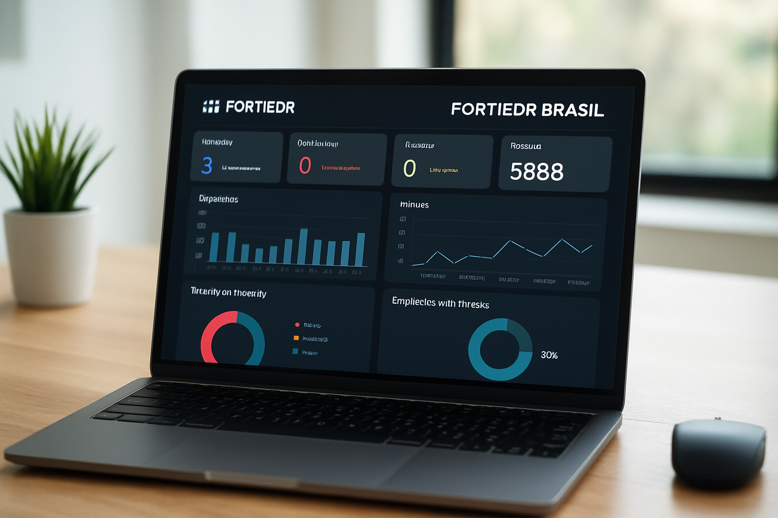 Painel de console do FortiEDR Brasil com detecção e resposta a ameaças em endpoints
