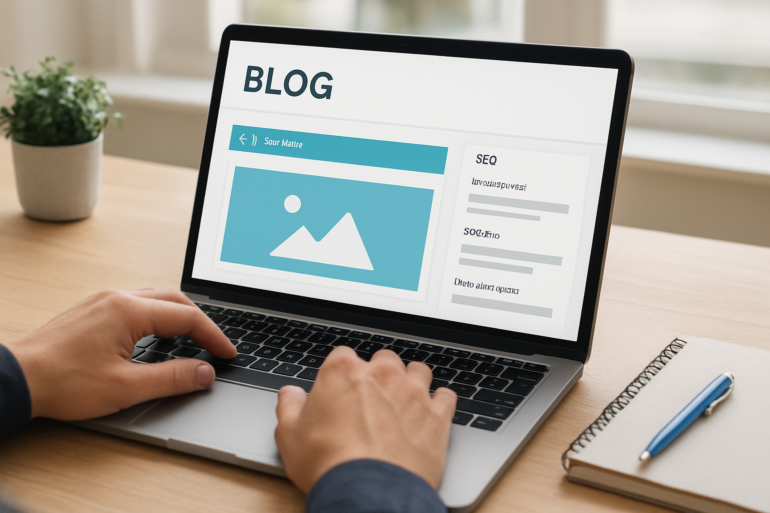 Interface de plataforma para criar blogs automaticamente com SEO otimizado