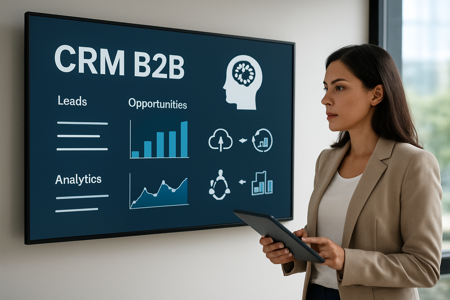 painel estratégico de crm b2b com IA e integrações para vendas