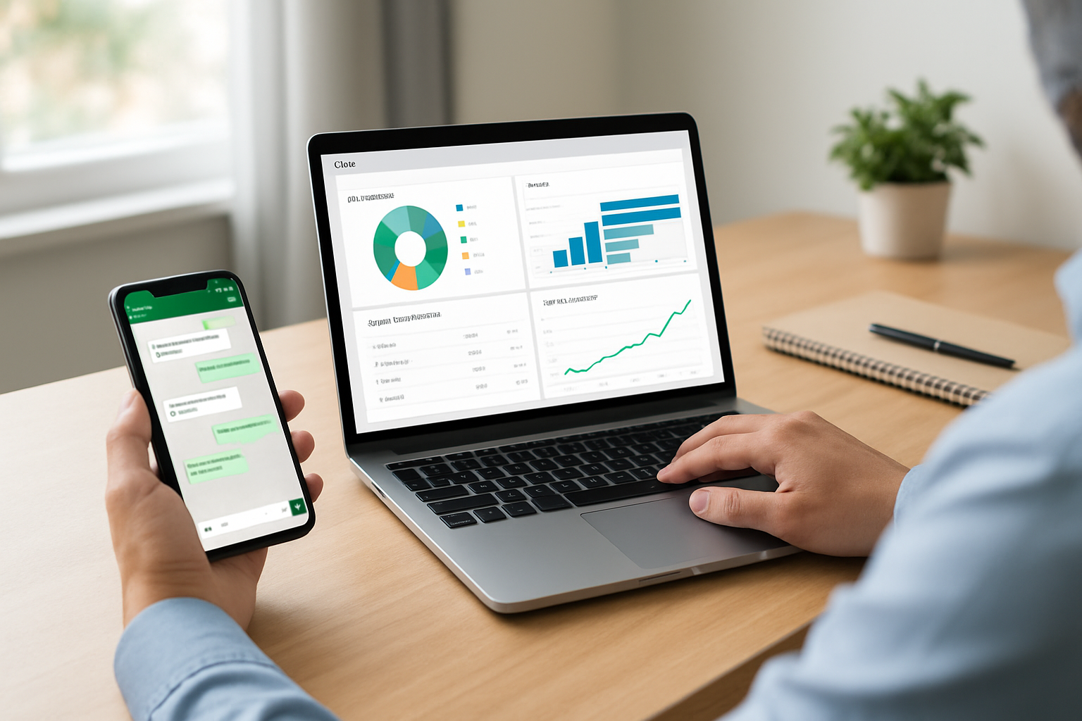 Dashboard de vendas integrando CRM para organizar conversas WhatsApp e métricas de conversão