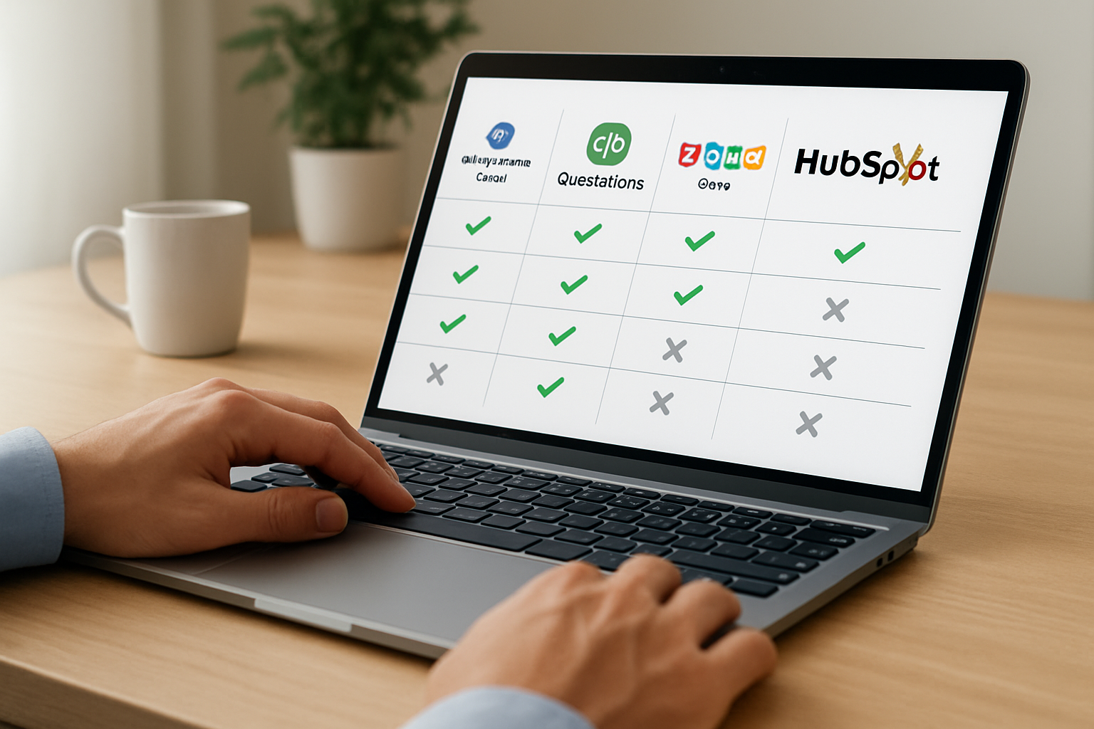 Feature comparison: MyBusiness Suite vs QuickBooks vs Zoho One vs HubSpot