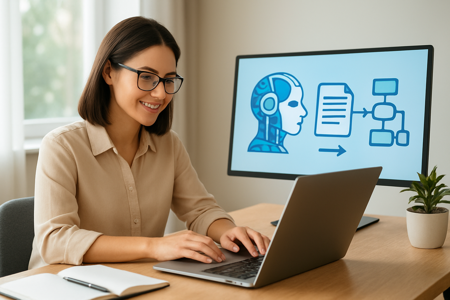 Capa explicativa sobre automação de artigos para blog com IA e fluxo editorial em 2026
