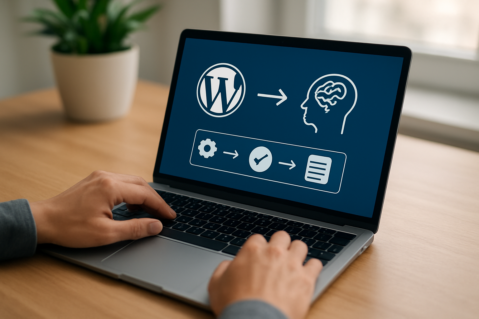 painel de integração plataforma de blog com IA com WordPress mostrando automação e publicacao 2026