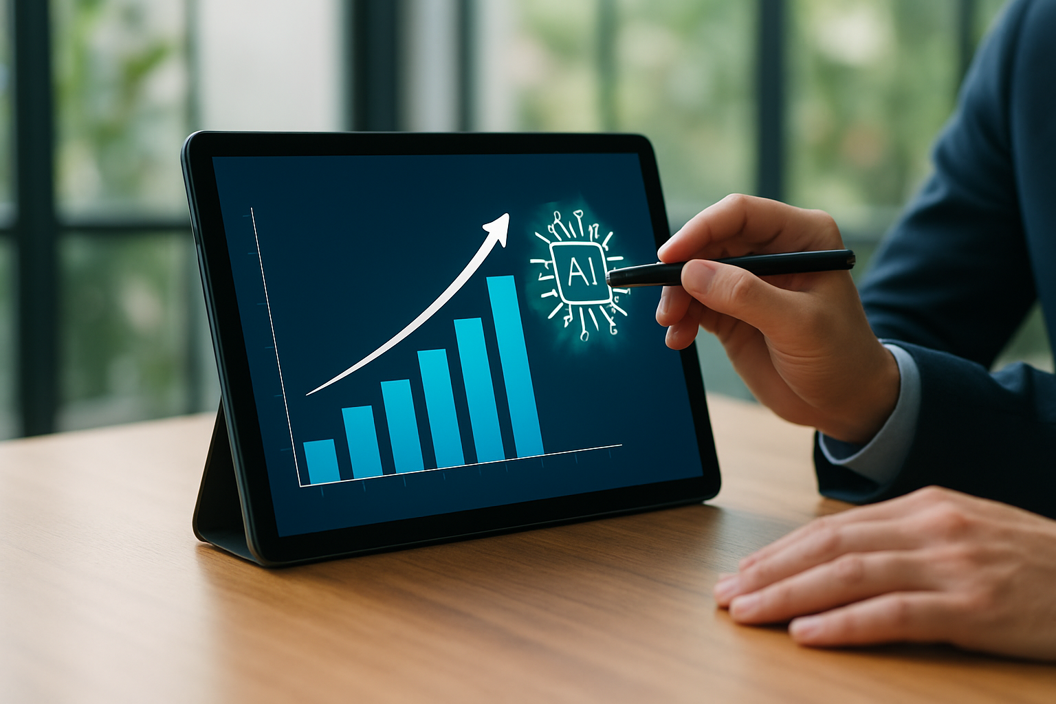 gráfico estratégico mostrando crescimento escalável com IA e automação integrada