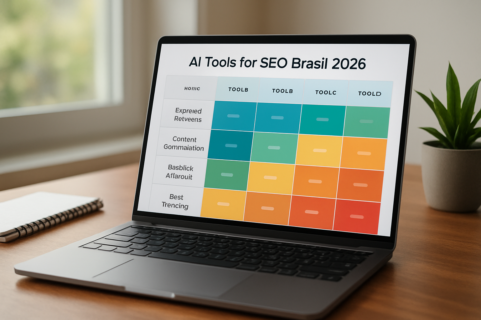 Dashboard comparativo de ferramentas de IA para SEO Brasil em 2026