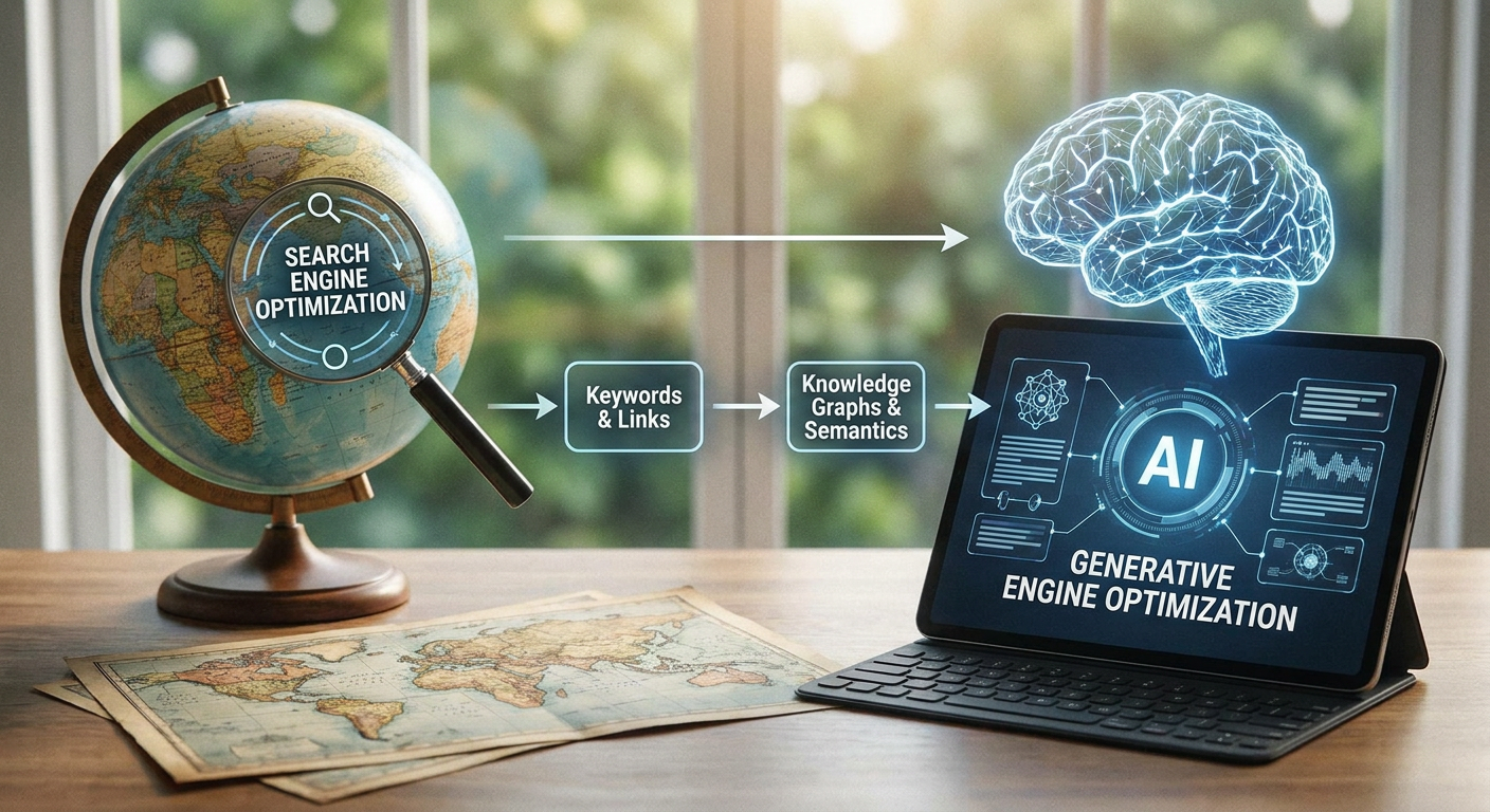 De SEO para GEO: Otimização para Motores de Resposta | visibilidade IA
