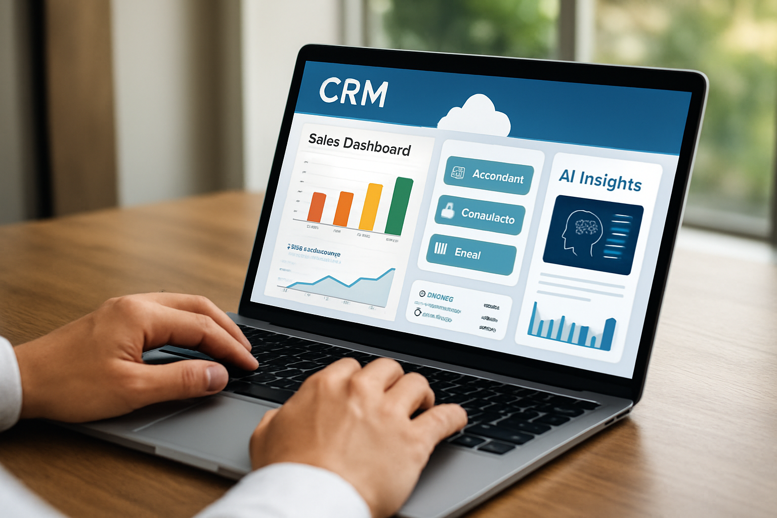 Plataforma de crm em nuvem com painel de vendas, automação e insights de IA