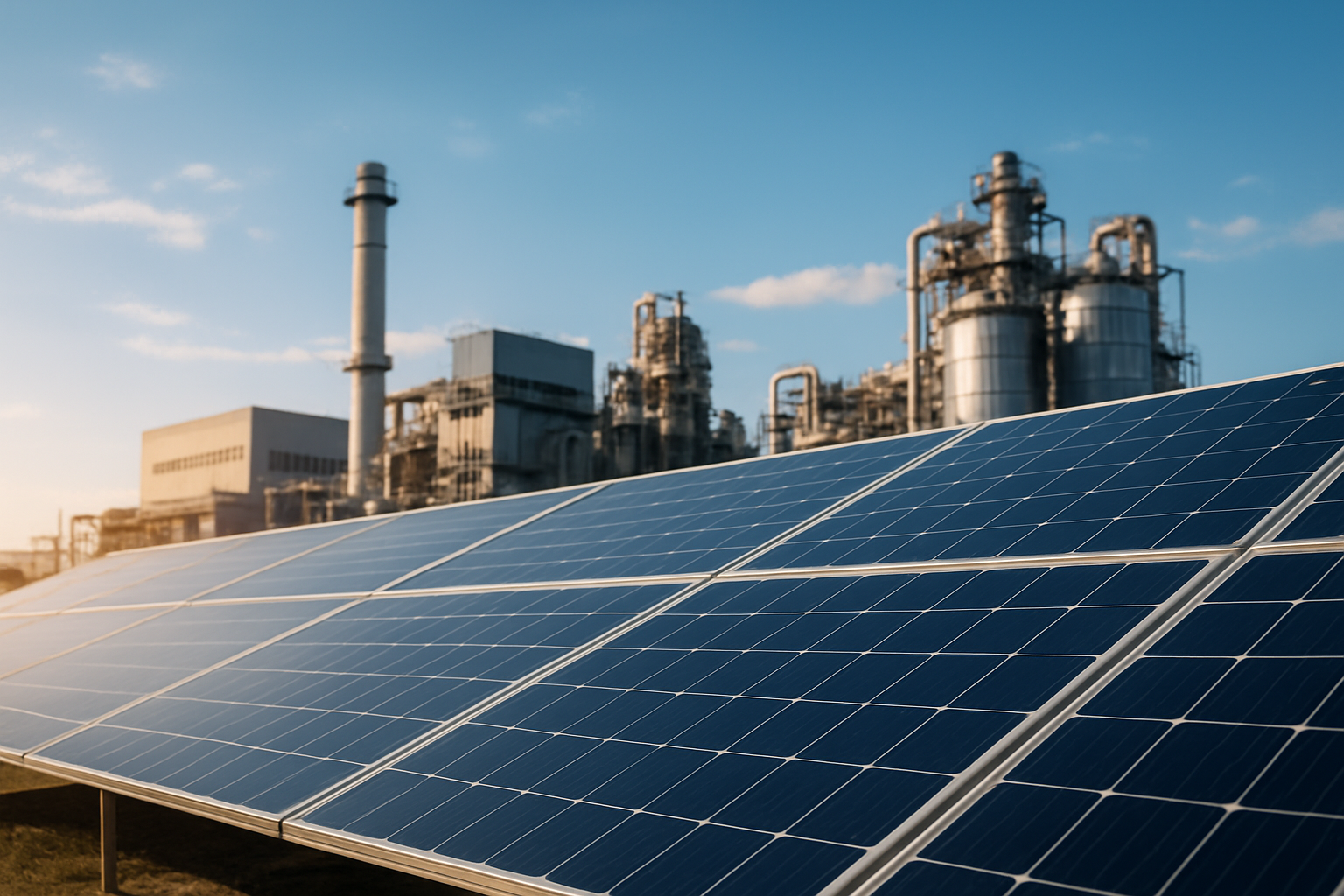 Painel solar em indústria ilustrando mercado livre de energia para empresas em 2026