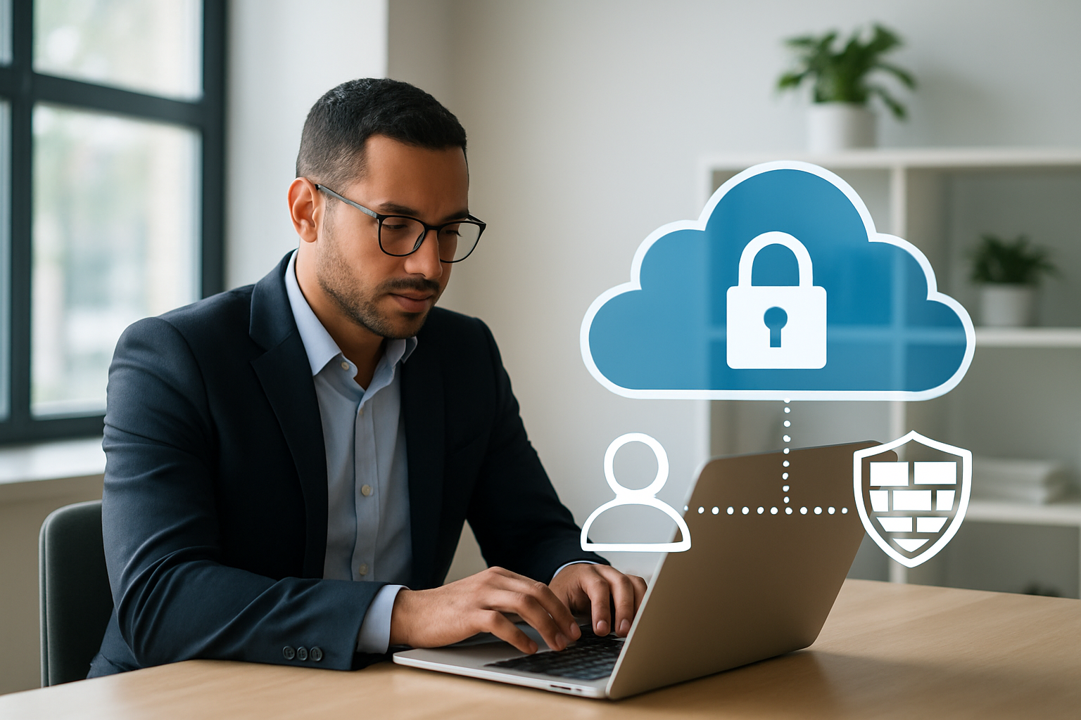 Arquitetura de acesso seguro à nuvem Fortinet com firewall e identidade