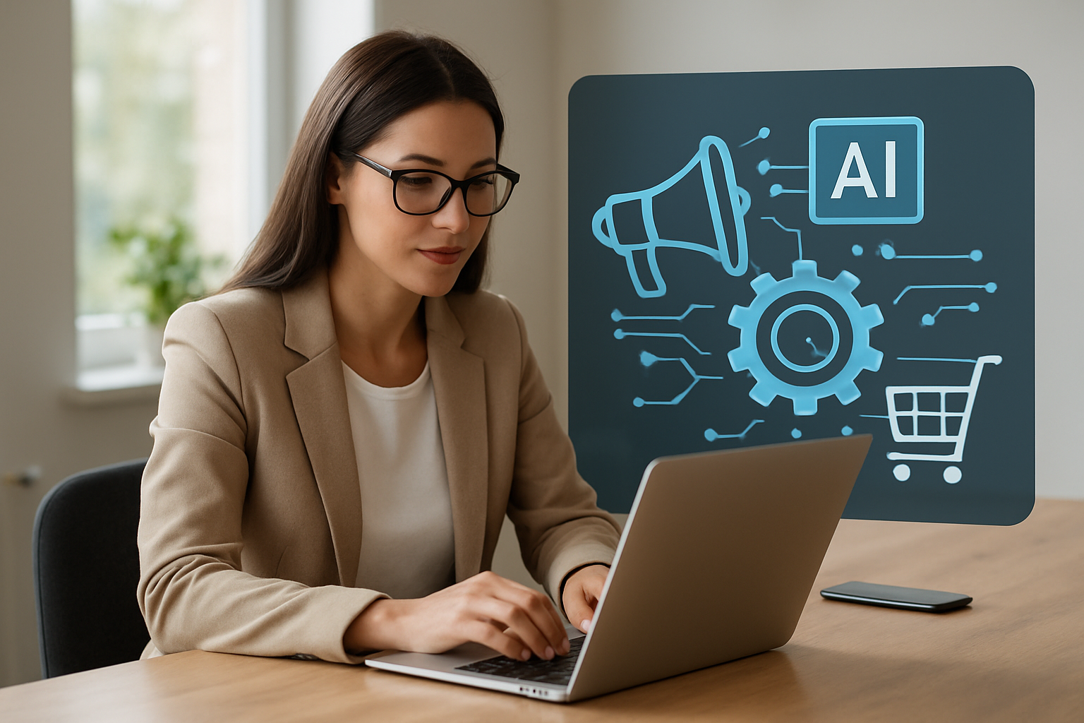 Capa sobre marketing digital b2c com automação e IA para e-commerce em 2026