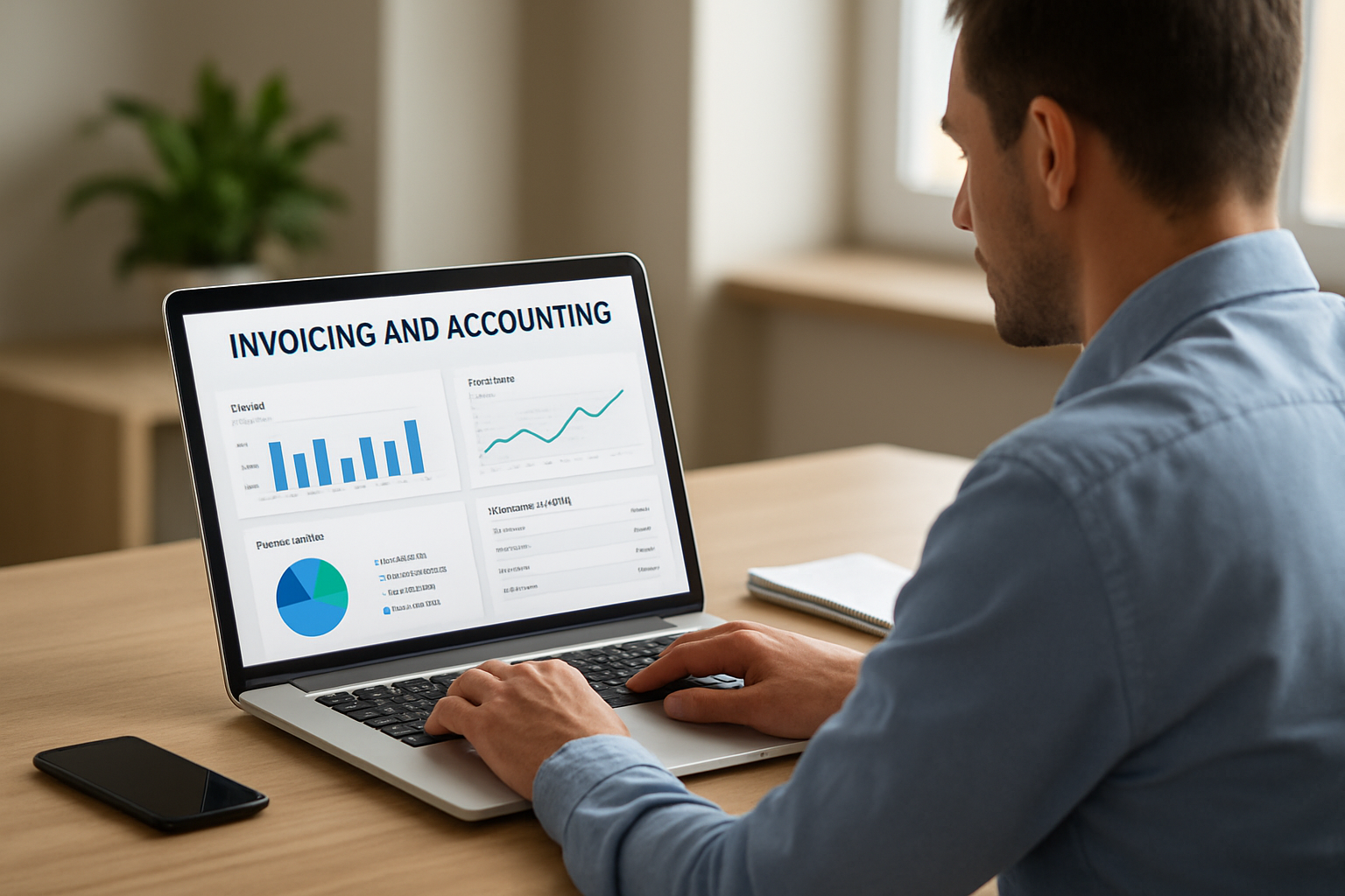 Dashboard showing invoicing and accounting for SMBs workflow and cash flow metrics