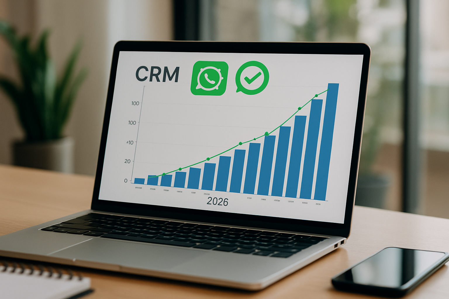 Gráfico de vendas com CRM WhatsApp e follow up automático em 2026 | crm whatsapp com follow up automático