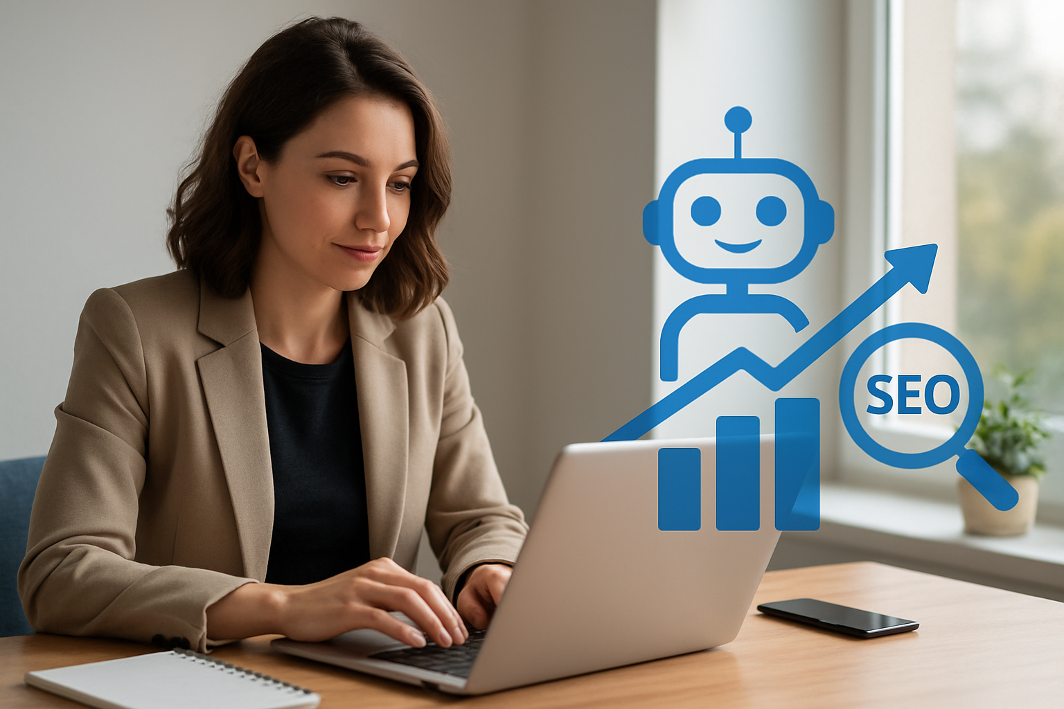 Capa: como aumentar tráfego orgânico com conteúdo de IA com automação e SEO