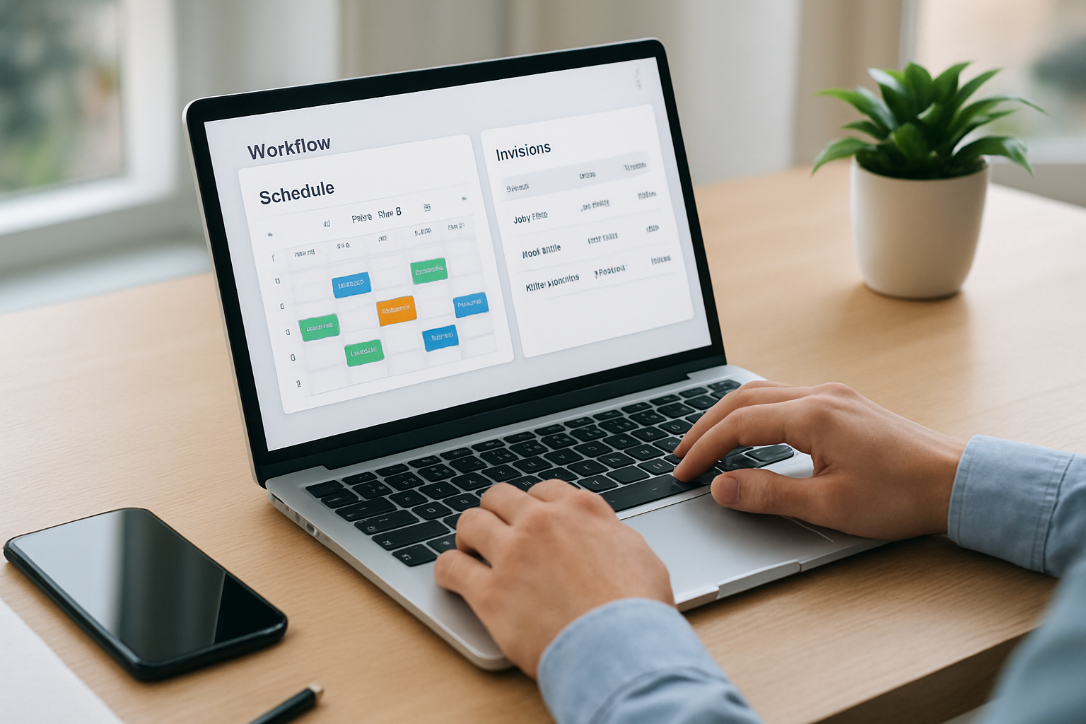 Workflow dashboard showing scheduling and invoicing for the best scheduling and invoicing software for service-based small |