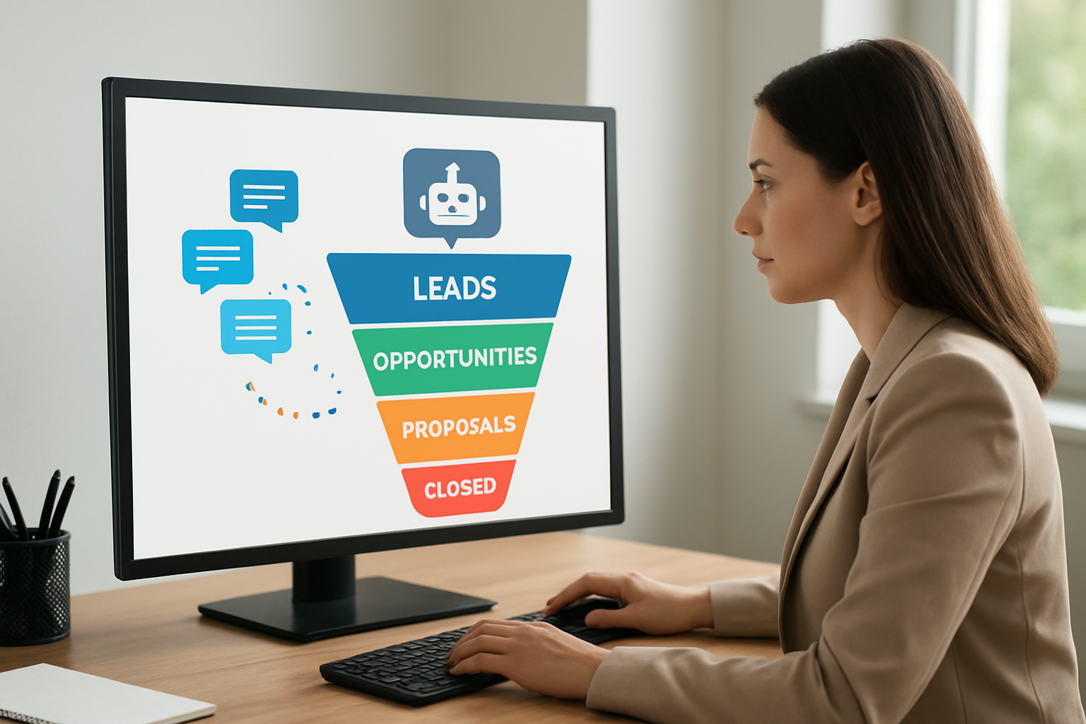 Como um software de vendas com ia organiza conversas e funil