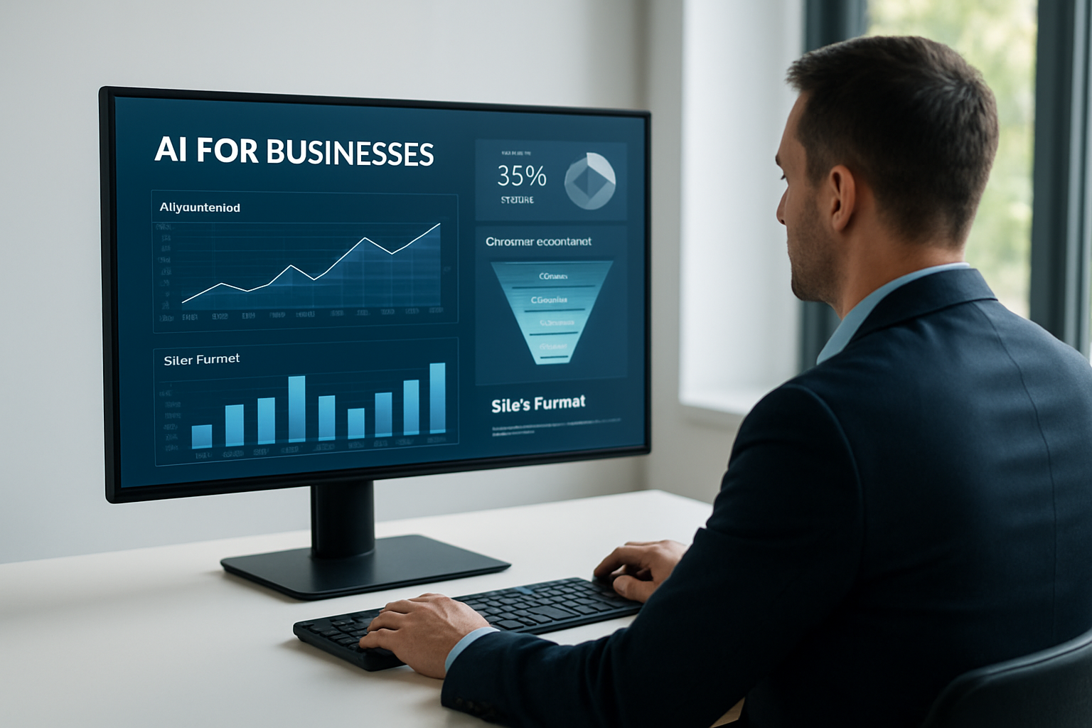 painel de dashboard com métricas de IA para empresas aplicadas ao funil de vendas
