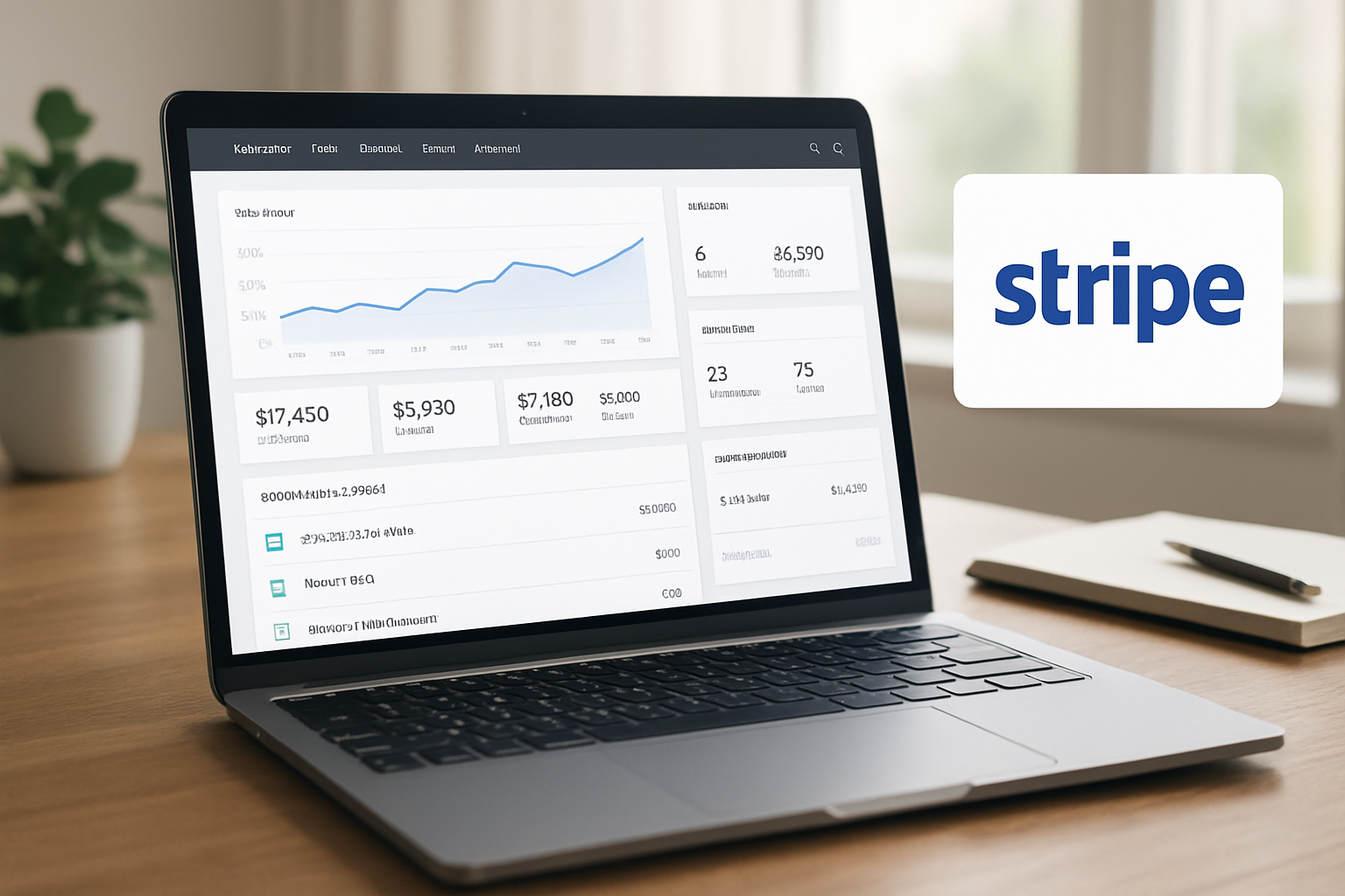 dashboard view of accounting software syncing Stripe payments highlighting best accounting software that integrates with | be
