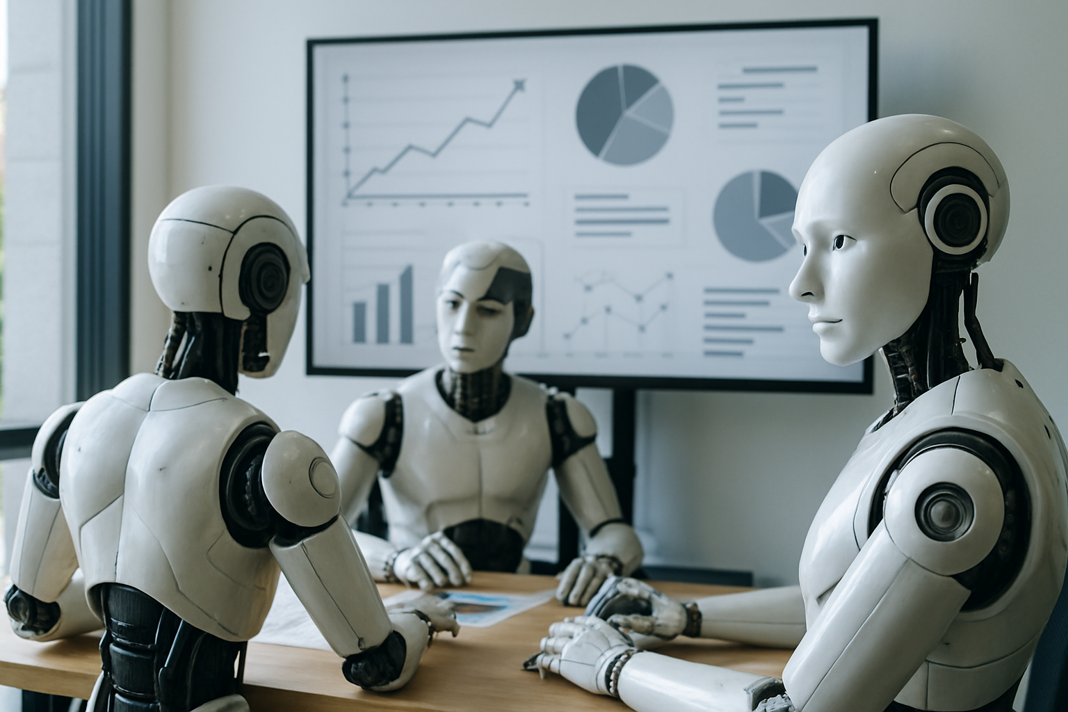Representação visual de agentes autônomos de IA trabalhando em conjunto para otimizar estratégias de Growth Marketing em 2026