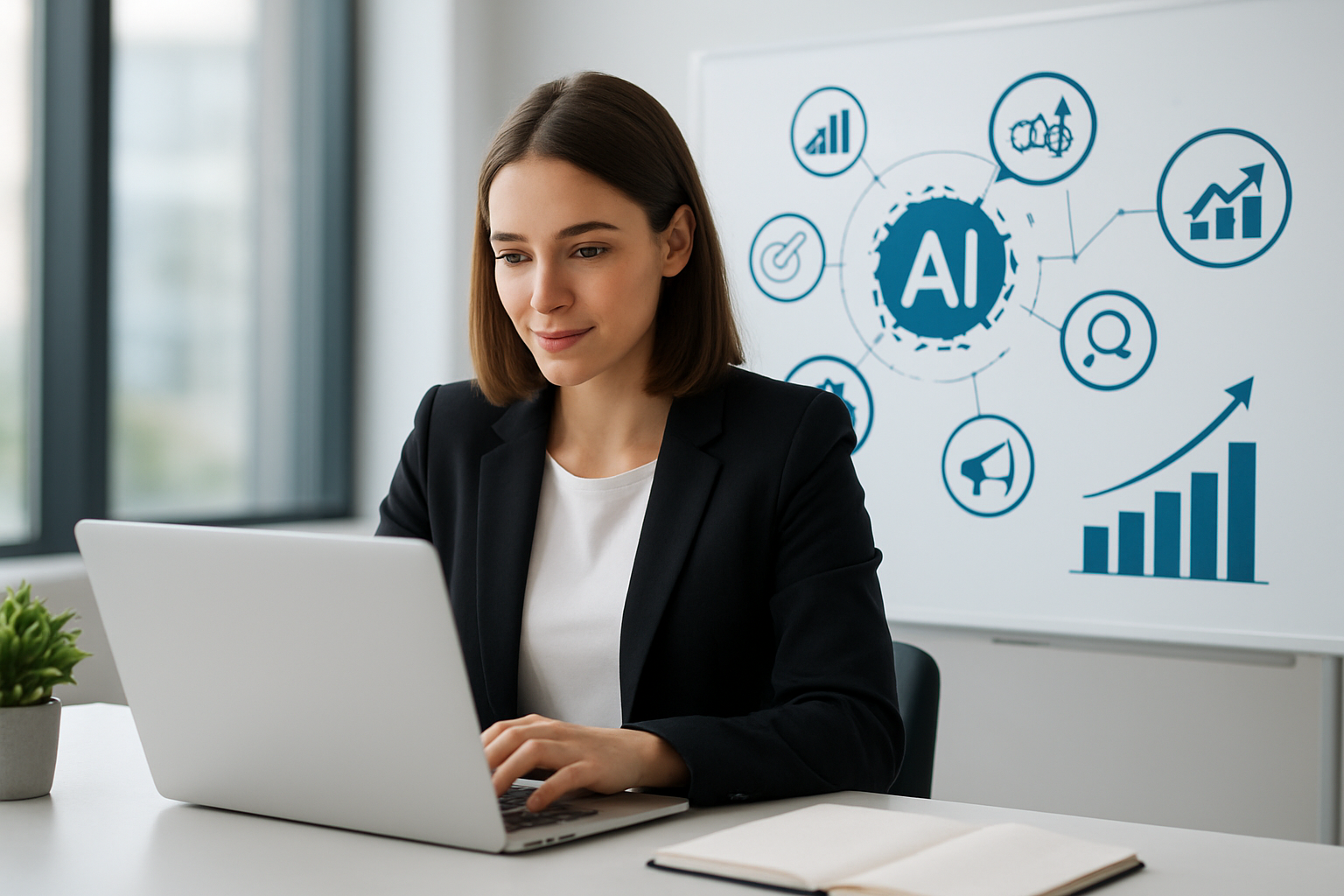 Estratégia de marketing digital empresarial com IA e automação para escalabilidade