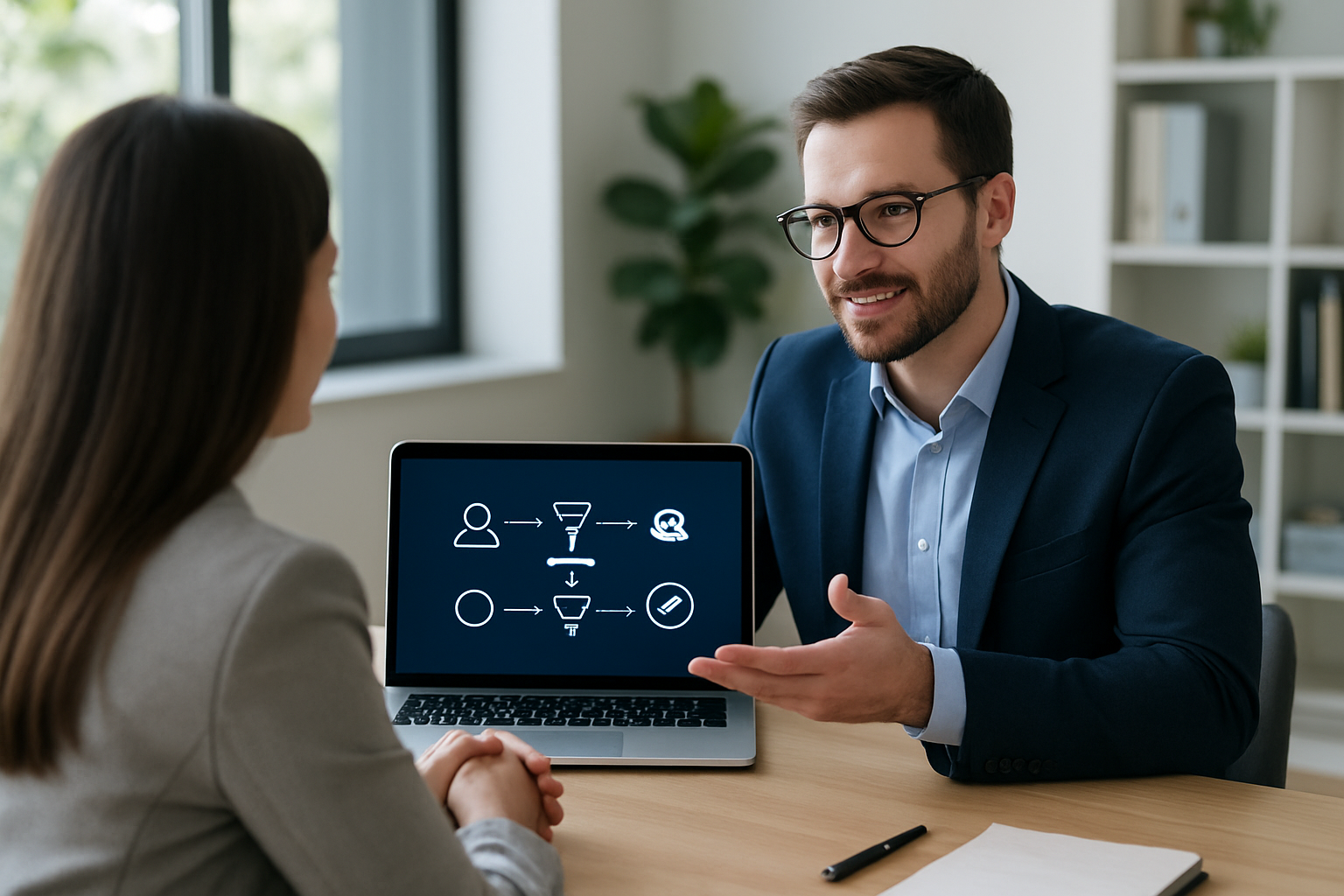 fluxo estratégico de consultoria de geracao de leads com IA e automacao