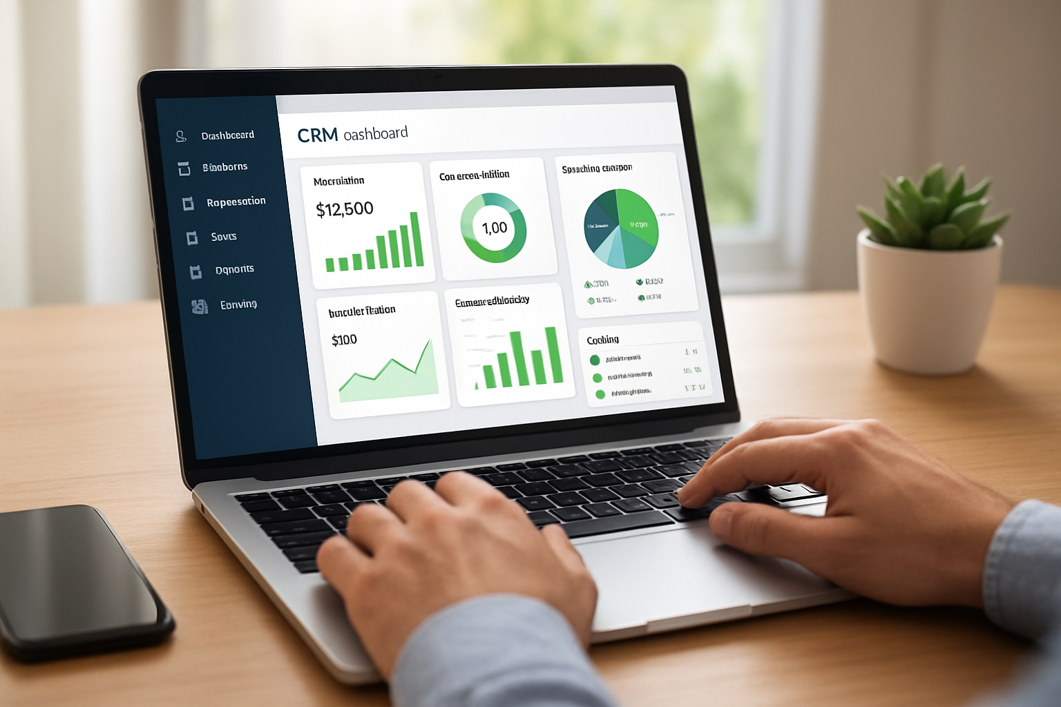 Painel dashboard de CRM para atendimento pelo WhatsApp com métricas de vendas