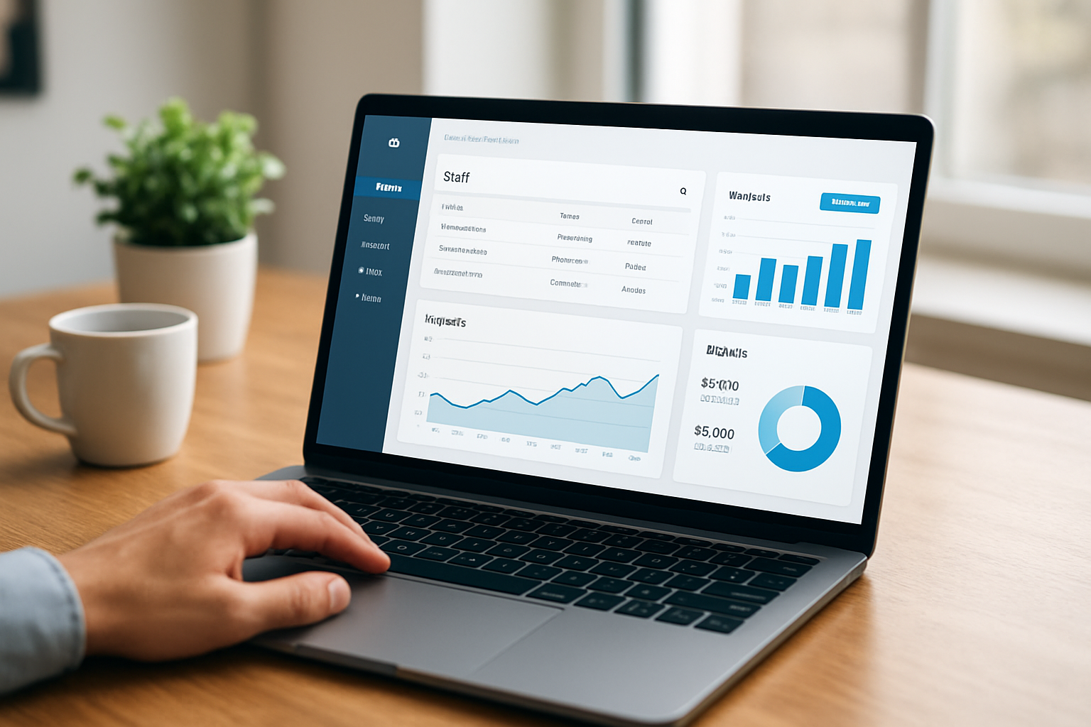Dashboard view of an all-in-one business management software free showing CRM, invoicing, and reports