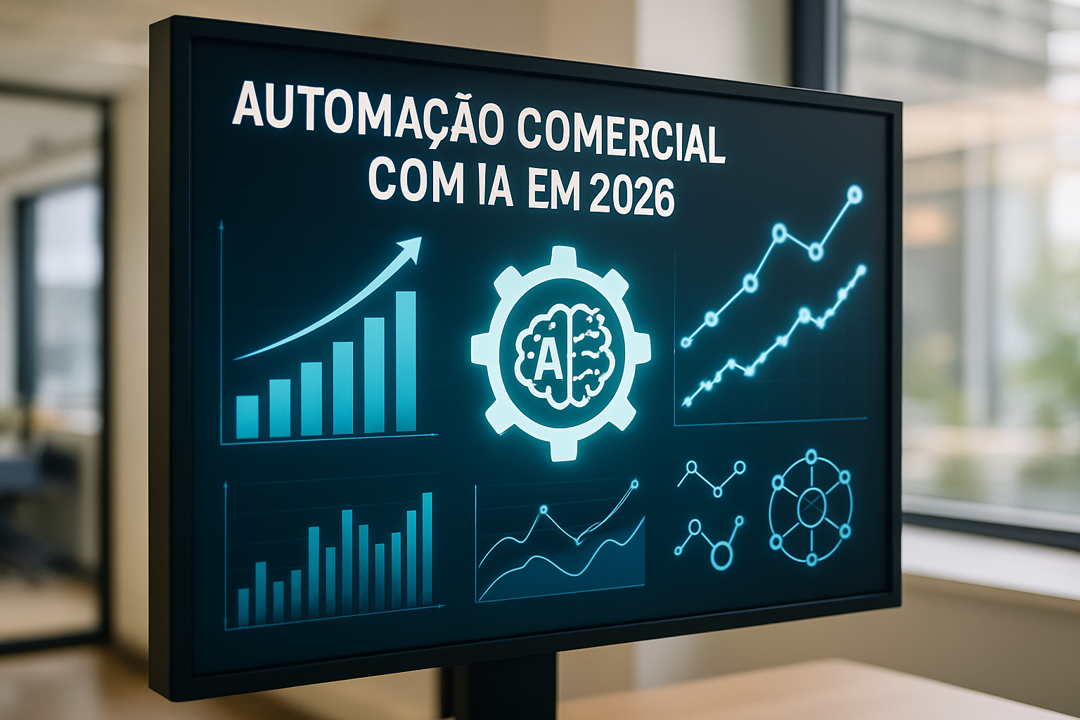 Gráfico ilustrativo sobre automação comercial com IA em 2026