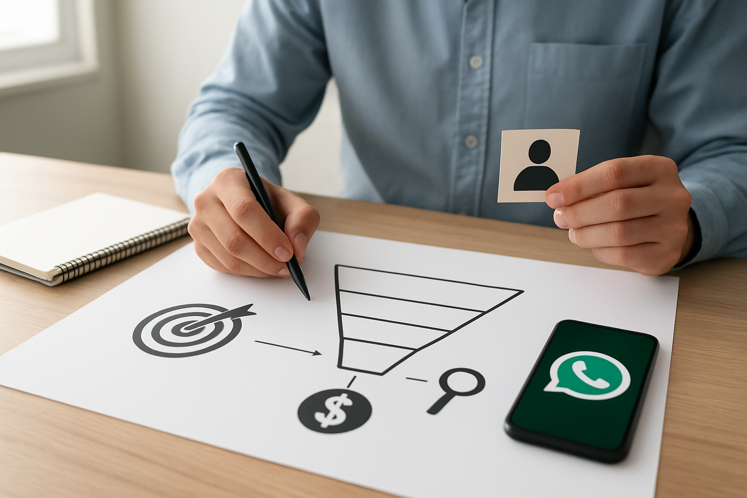 Definir objetivo e persona: base do funil AAARRR | campanha para whatsapp