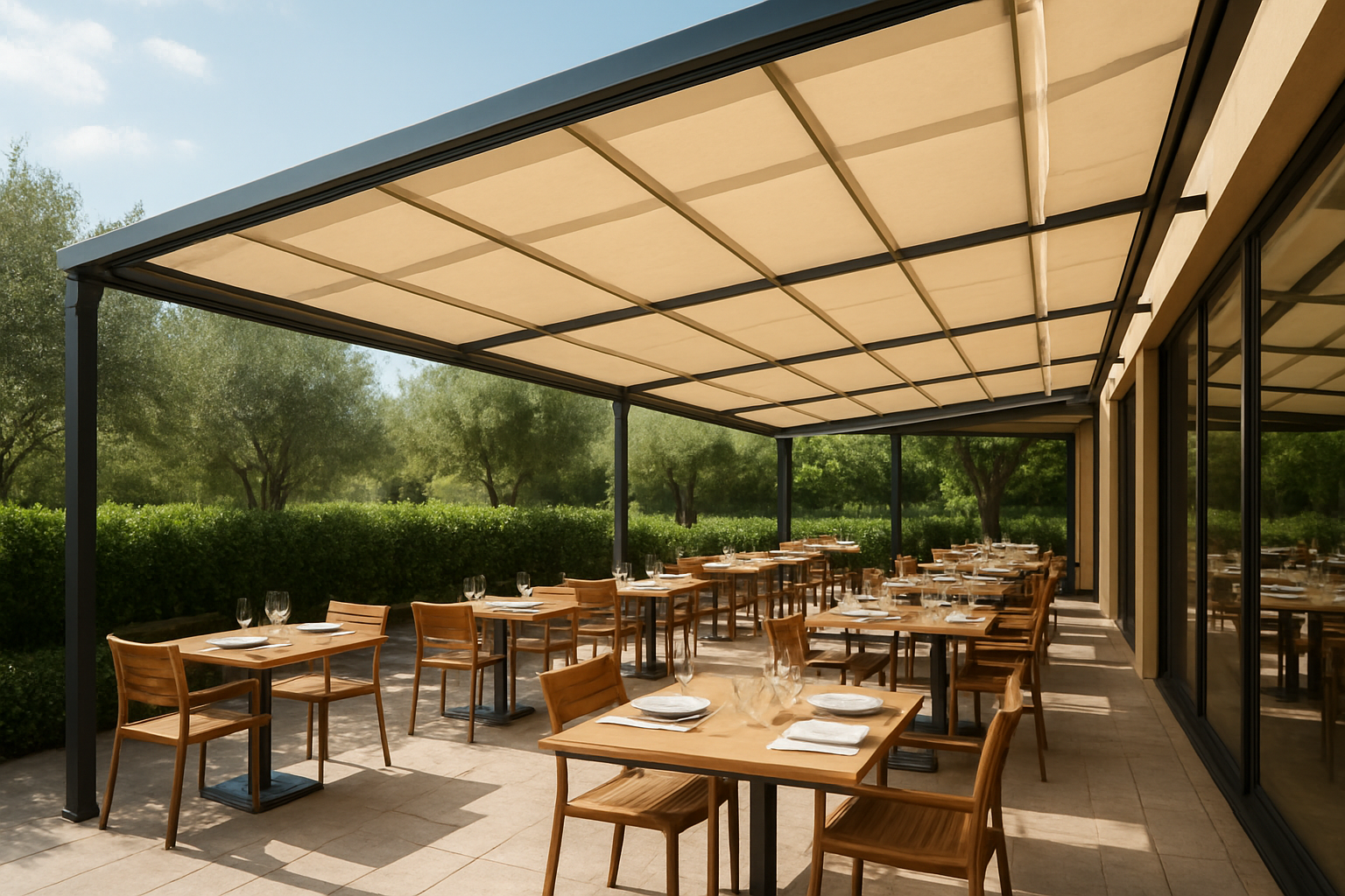 Toldos para Restaurantes Pergolado Retrátil: Guia 2026 2 2. Tipos e materiais: como comparar | toldos para restaurantes pergolado retrátil