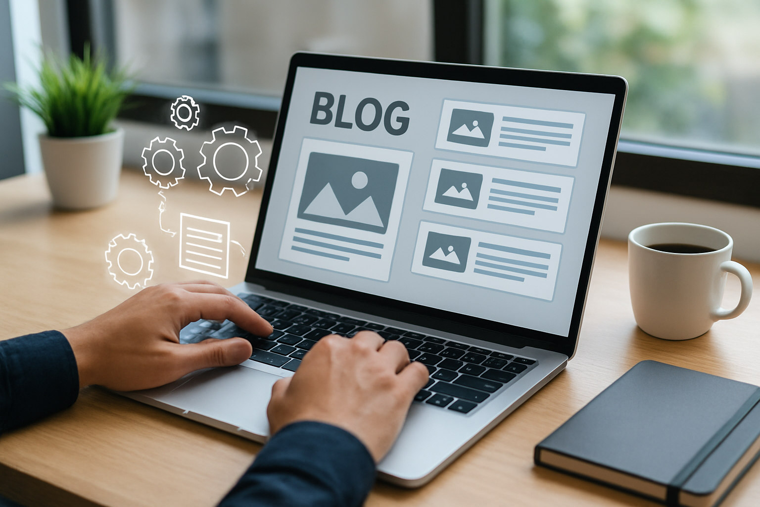Fluxo automatizado de publicação para blog profissional 100% automatizado mostrando escalabilidade e eficiência