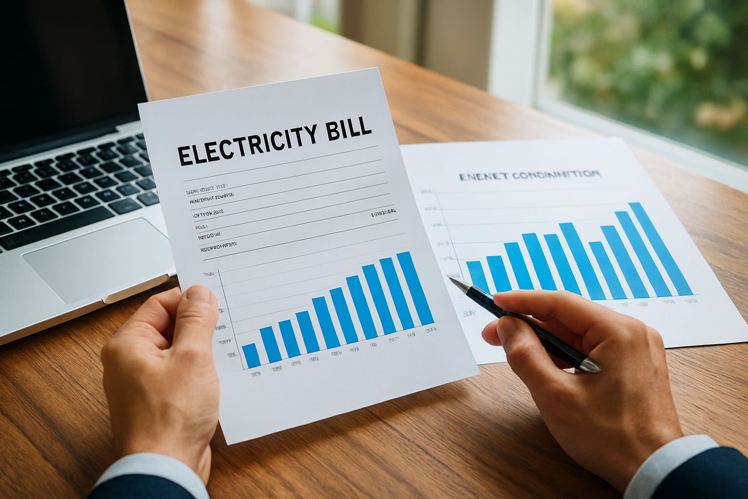 gráfico de consumo e análise de fatura de energia elétrica para empresas 2026