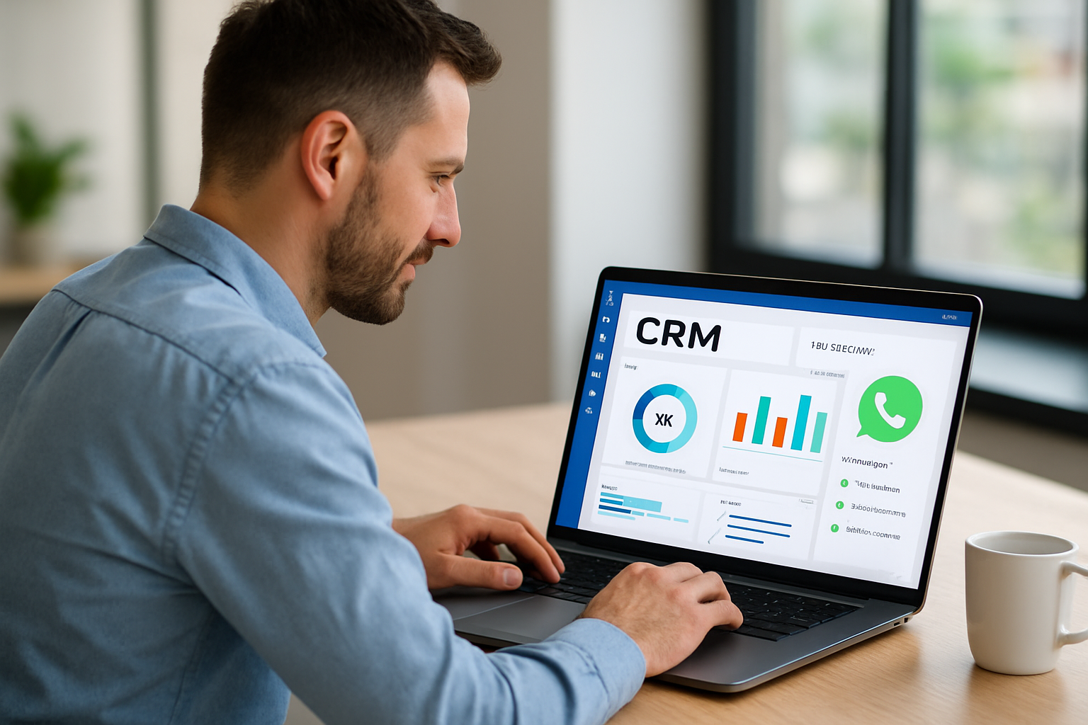 dashboard CRM para equipe de vendas integrando WhatsApp e automações em 2026