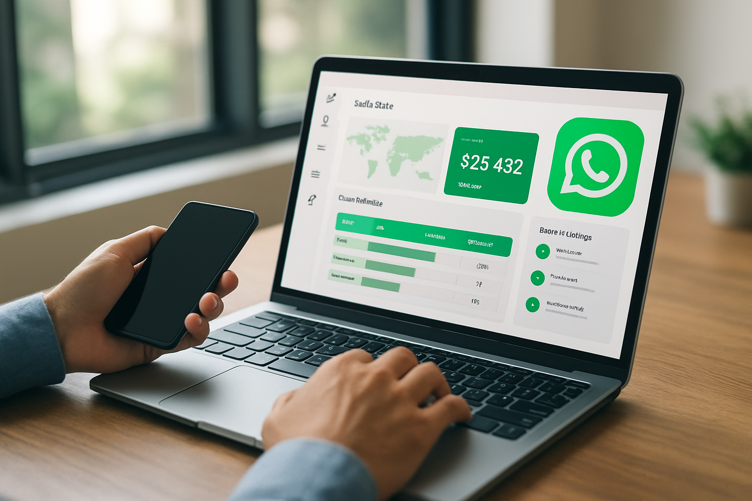 dashboard de vendas integrado com ferramenta de automação whatsapp exibindo pipeline e métricas
