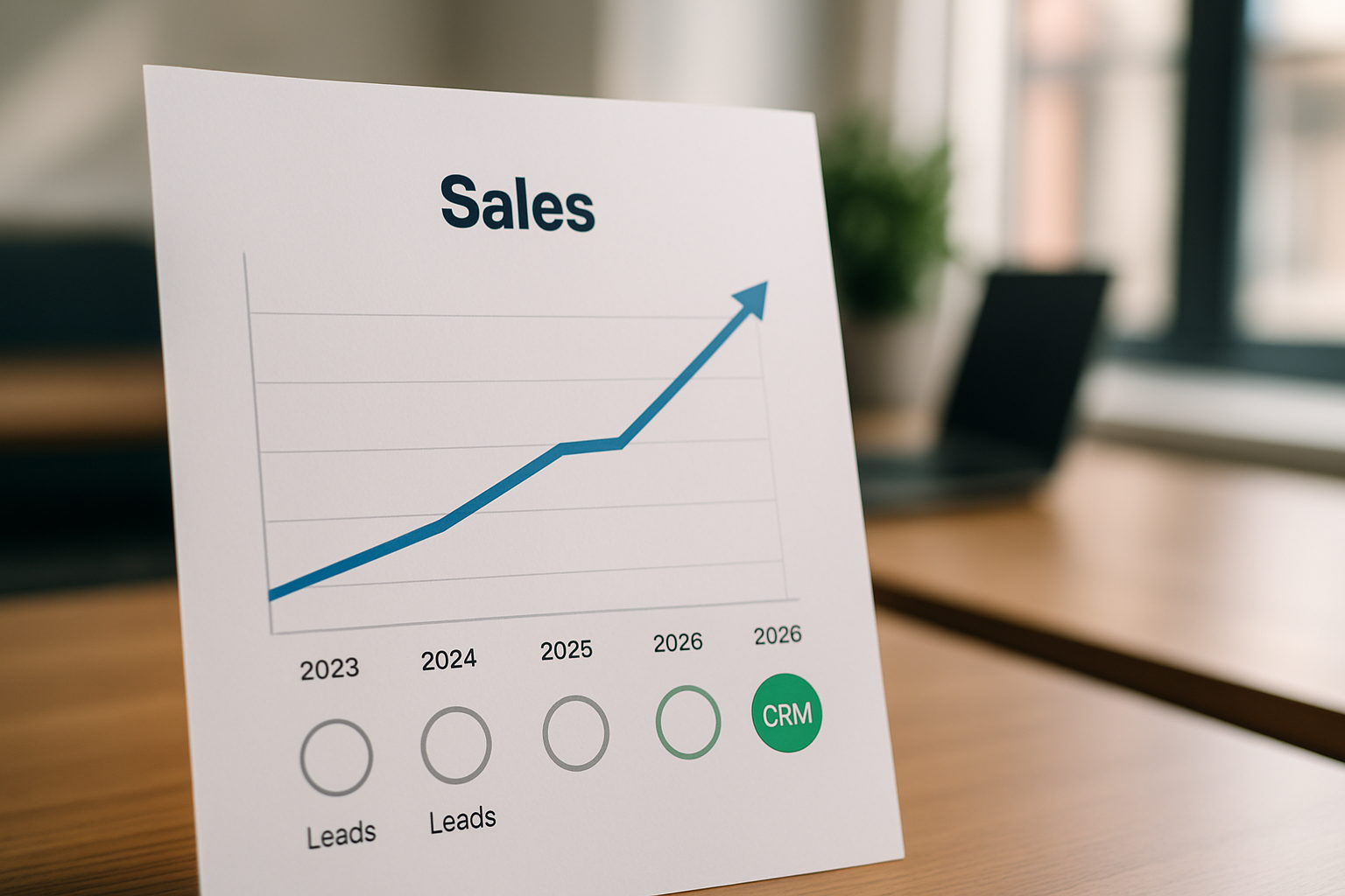 Gráfico de vendas mostrando a importância do CRM para não perder leads em 2026