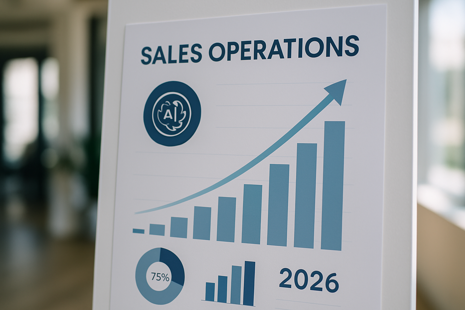 Gráfico ilustrativo sobre sales operations e crescimento de vendas com IA em 2026