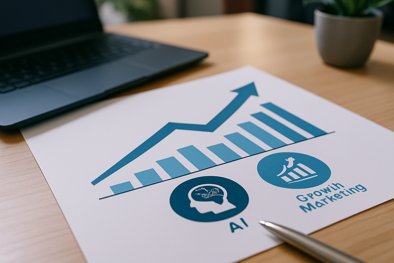 Gráfico ilustrativo sobre geração de demanda B2B com IA e Growth Marketing