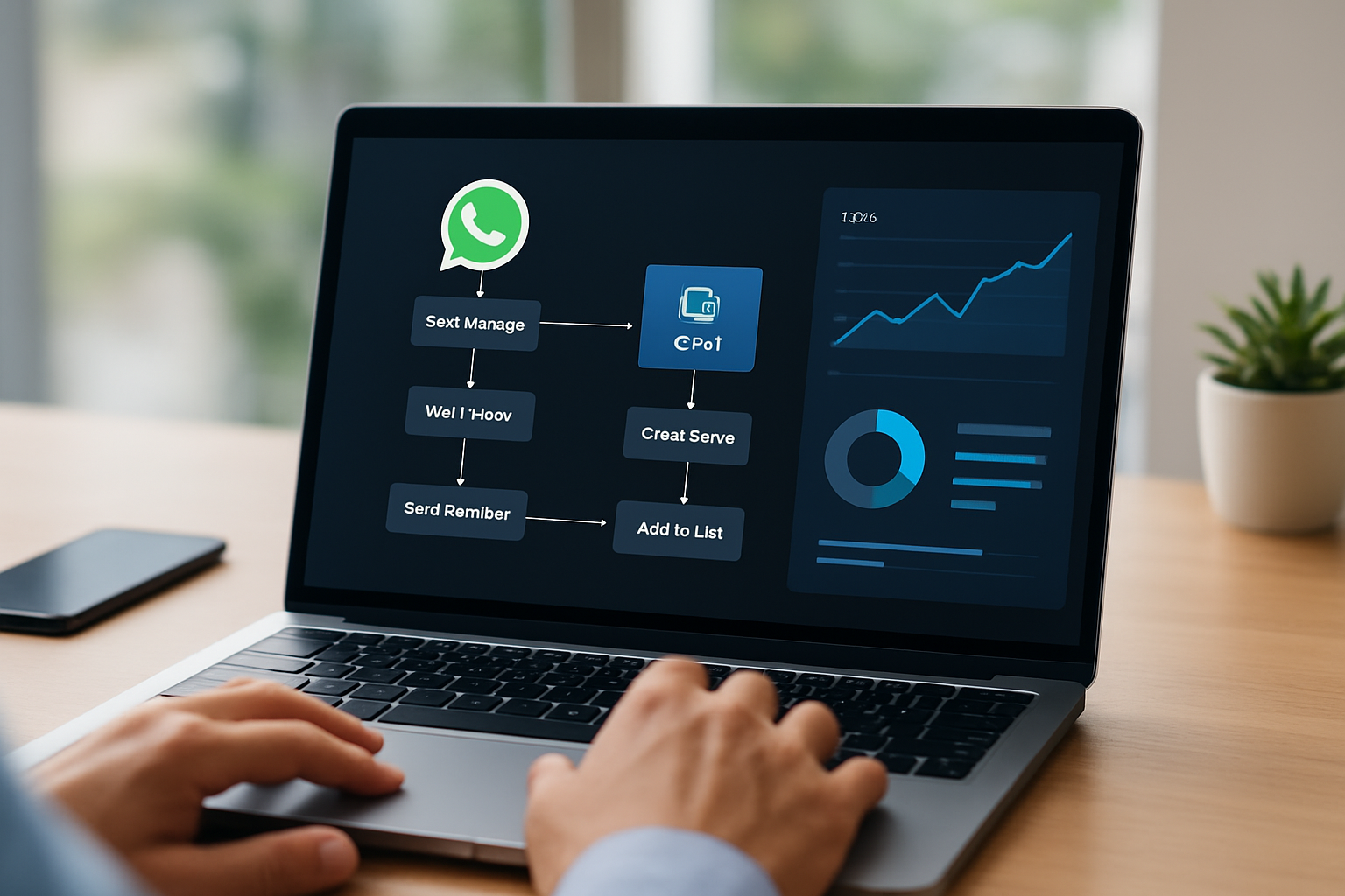 Fluxo de automação de WhatsApp integrado ao CRM e dashboard para vendas em 2026